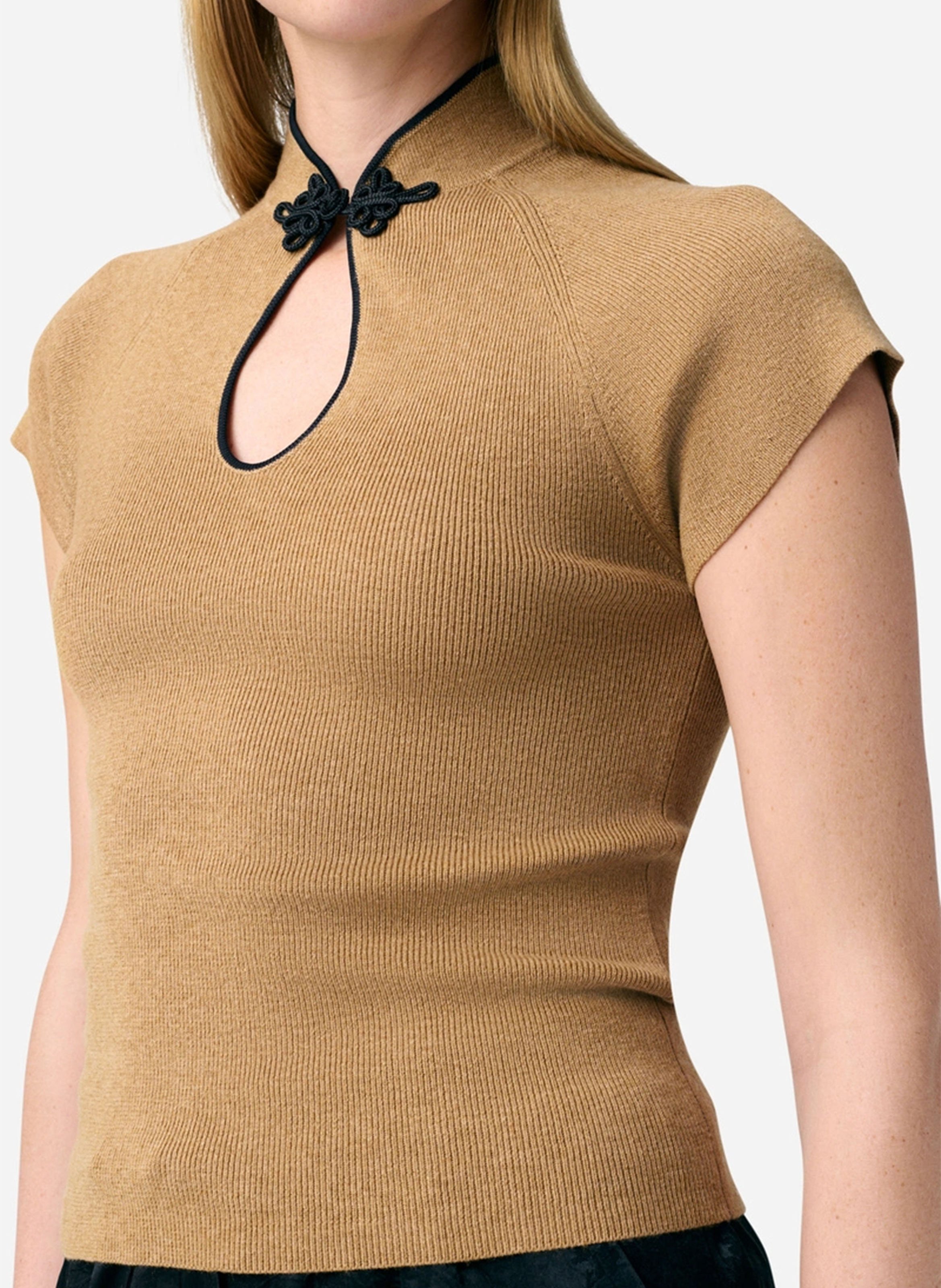 Slim-fit knit top VANESSA BRUNO Brown