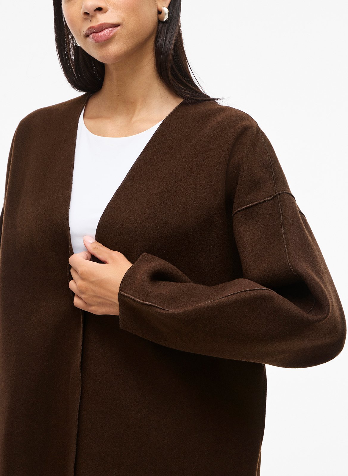 Light loose-fitting v-neck jacket VILA Brown