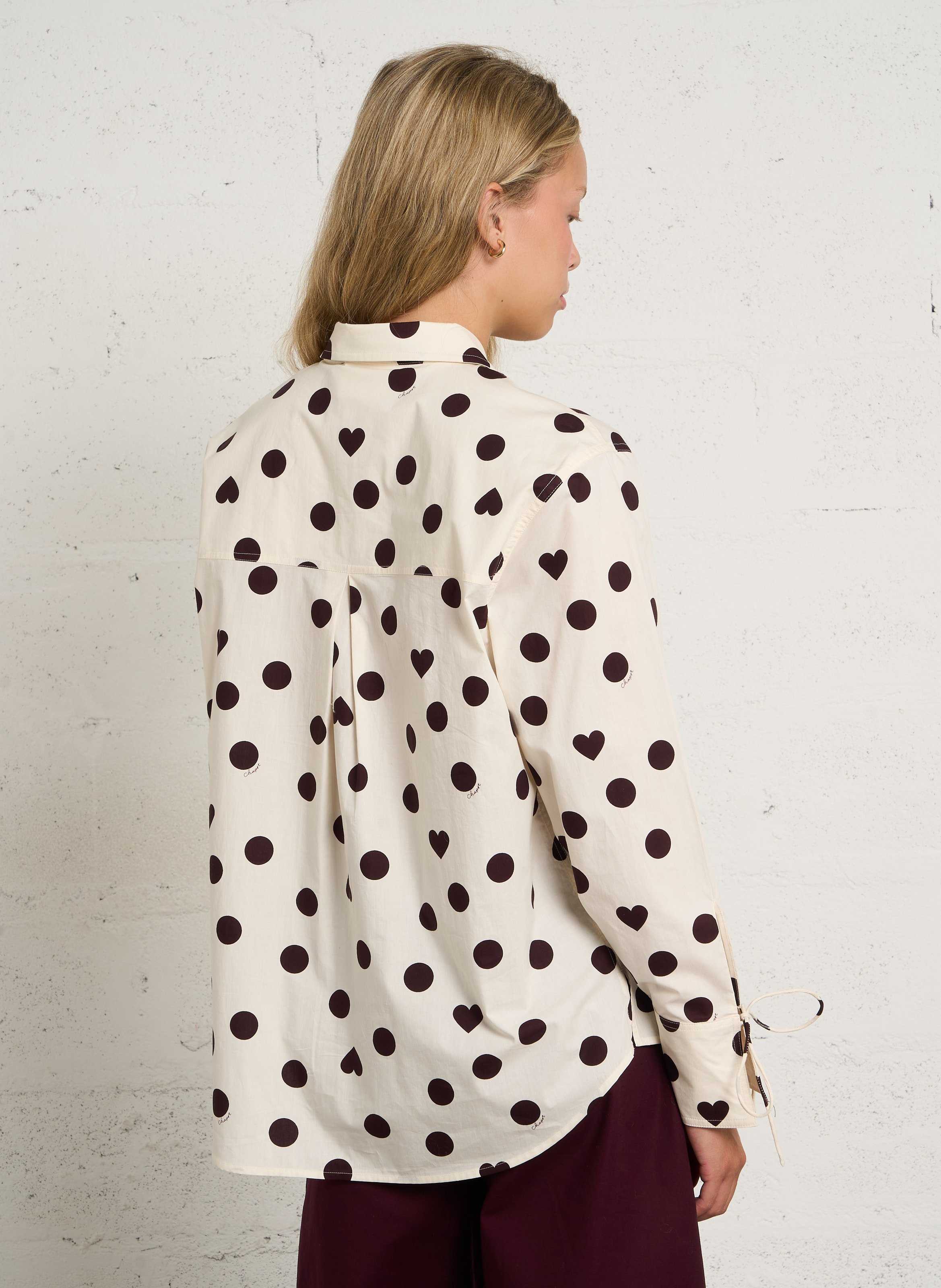 Oversized patterned shirt FABIENNE CHAPOT White