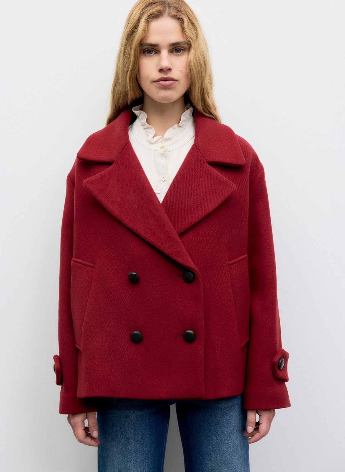 Fitted short dress with American neckline GERARD DAREL Red