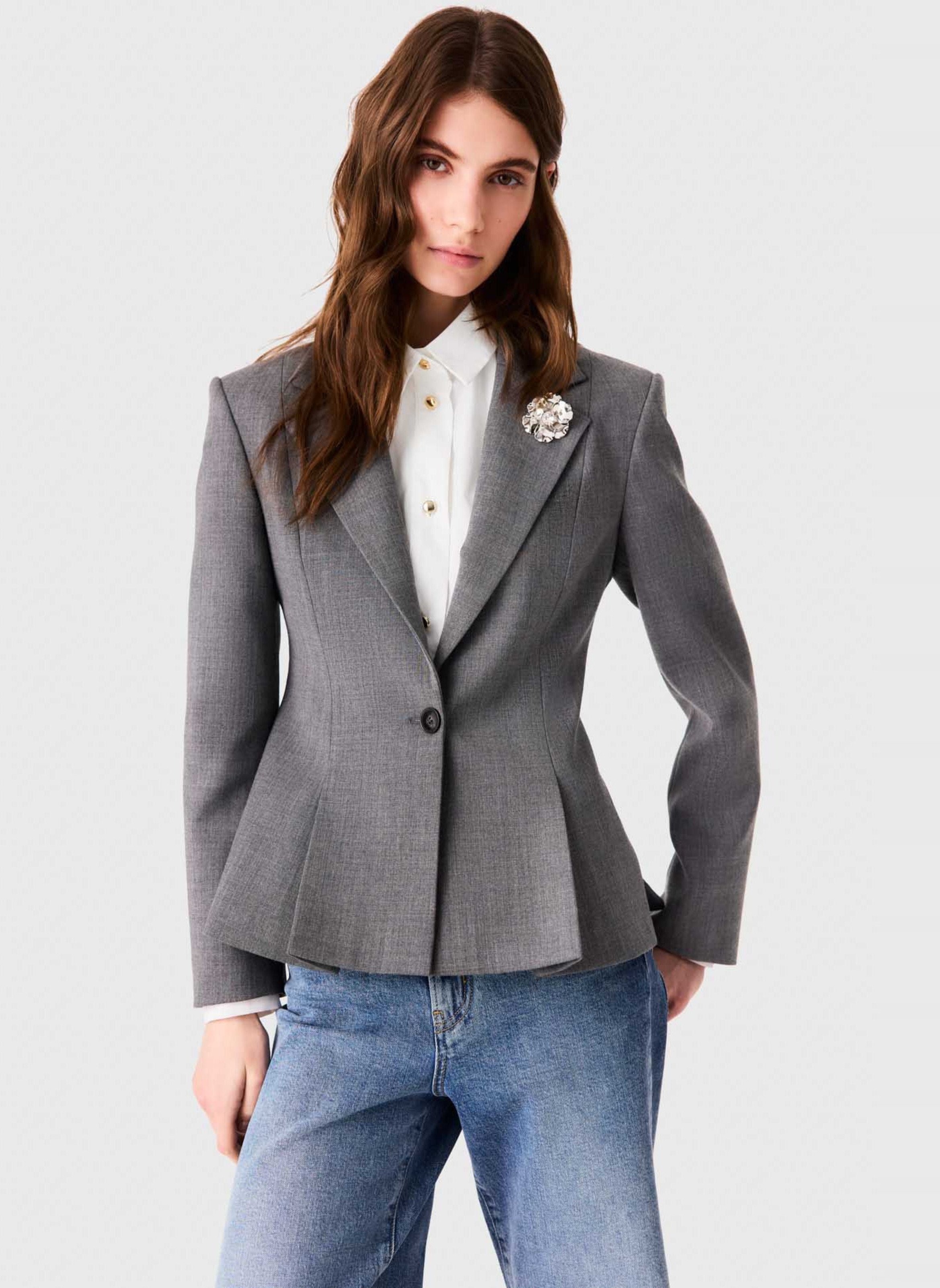 Veste de tailleur cintrée MAJE Gris