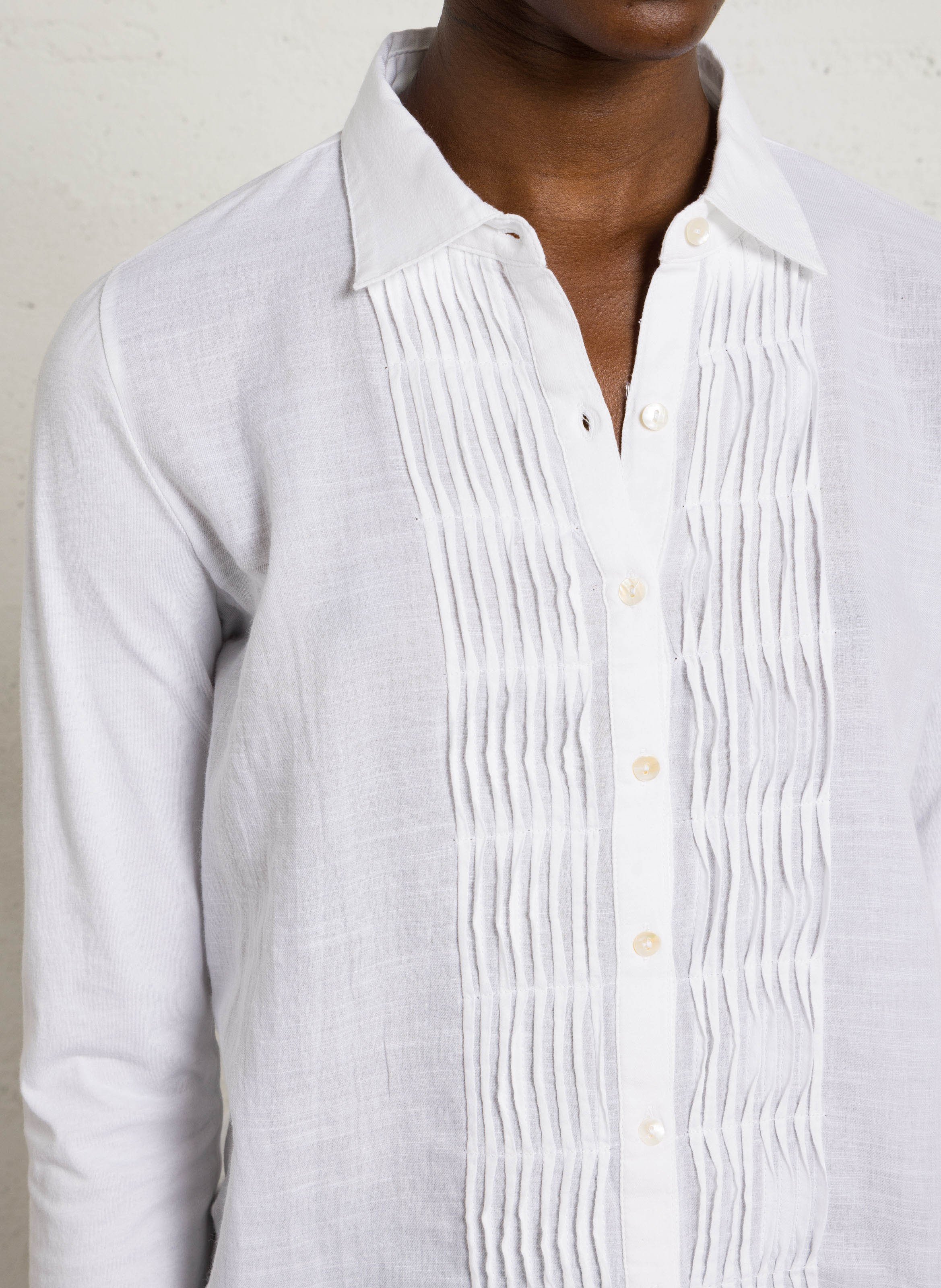 Geplooide katoenen blouse NICE THINGS Wit