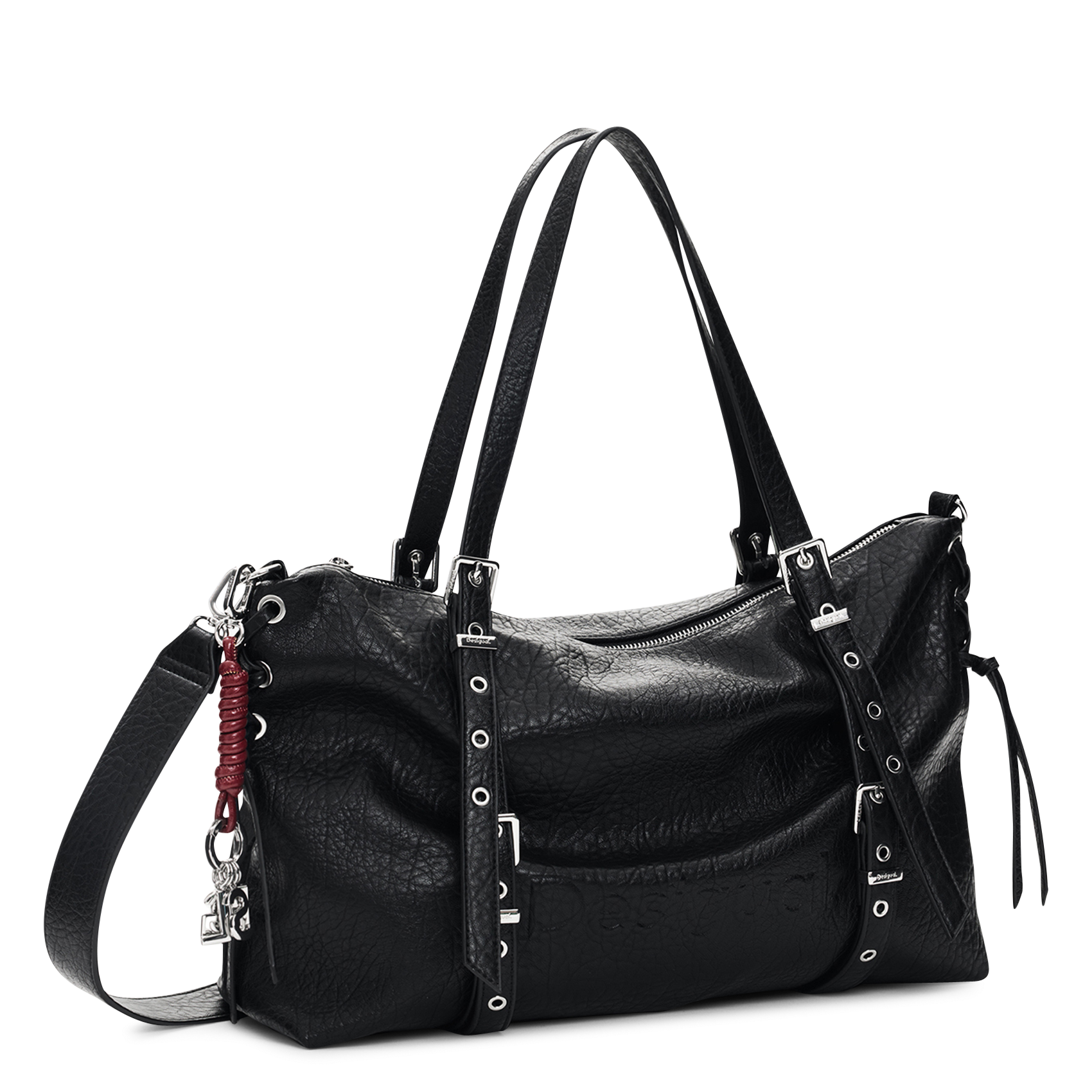 Leather-effect tote bag DESIGUAL Black