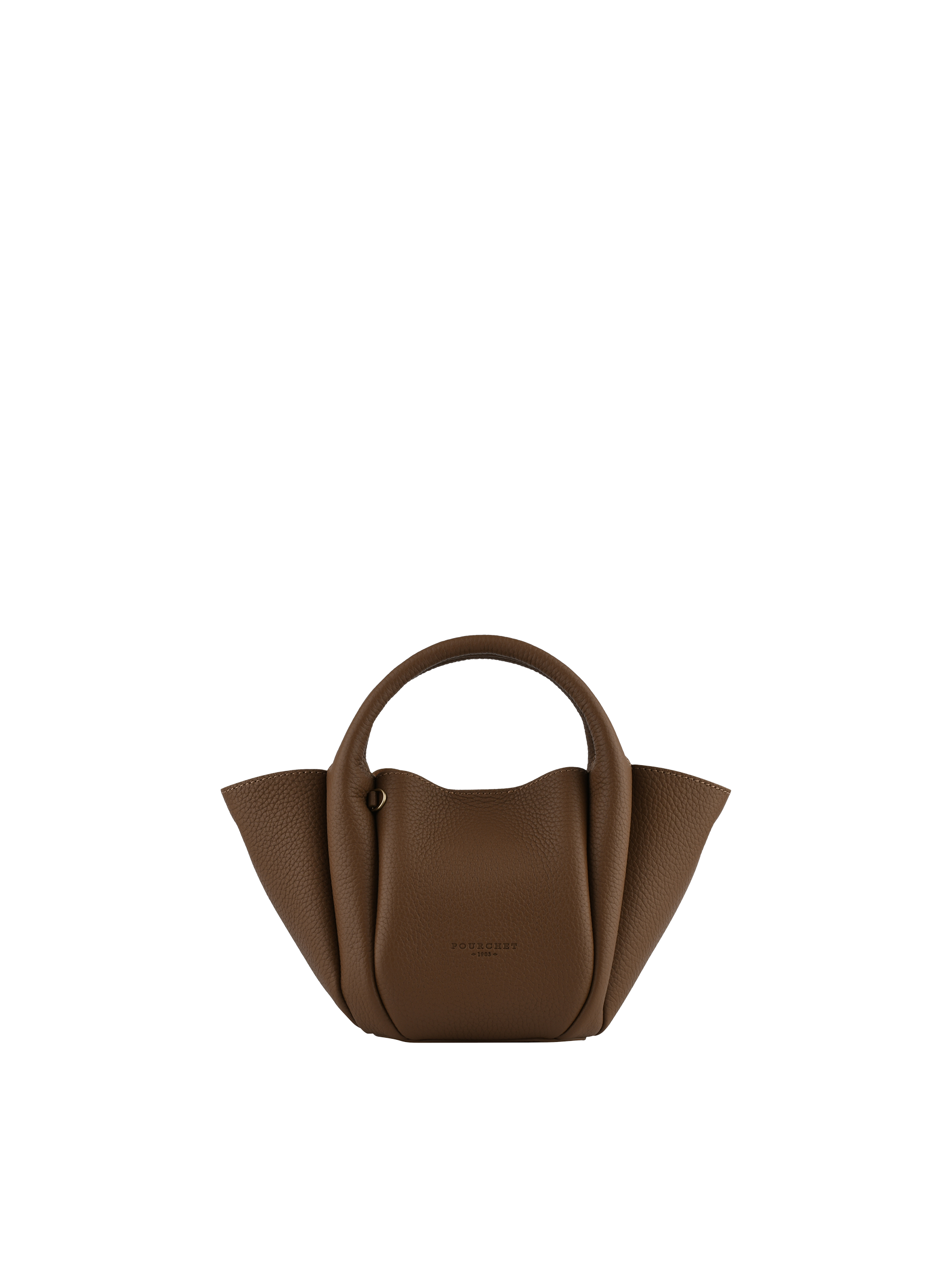 Calfskin leather handbag POURCHET Beige