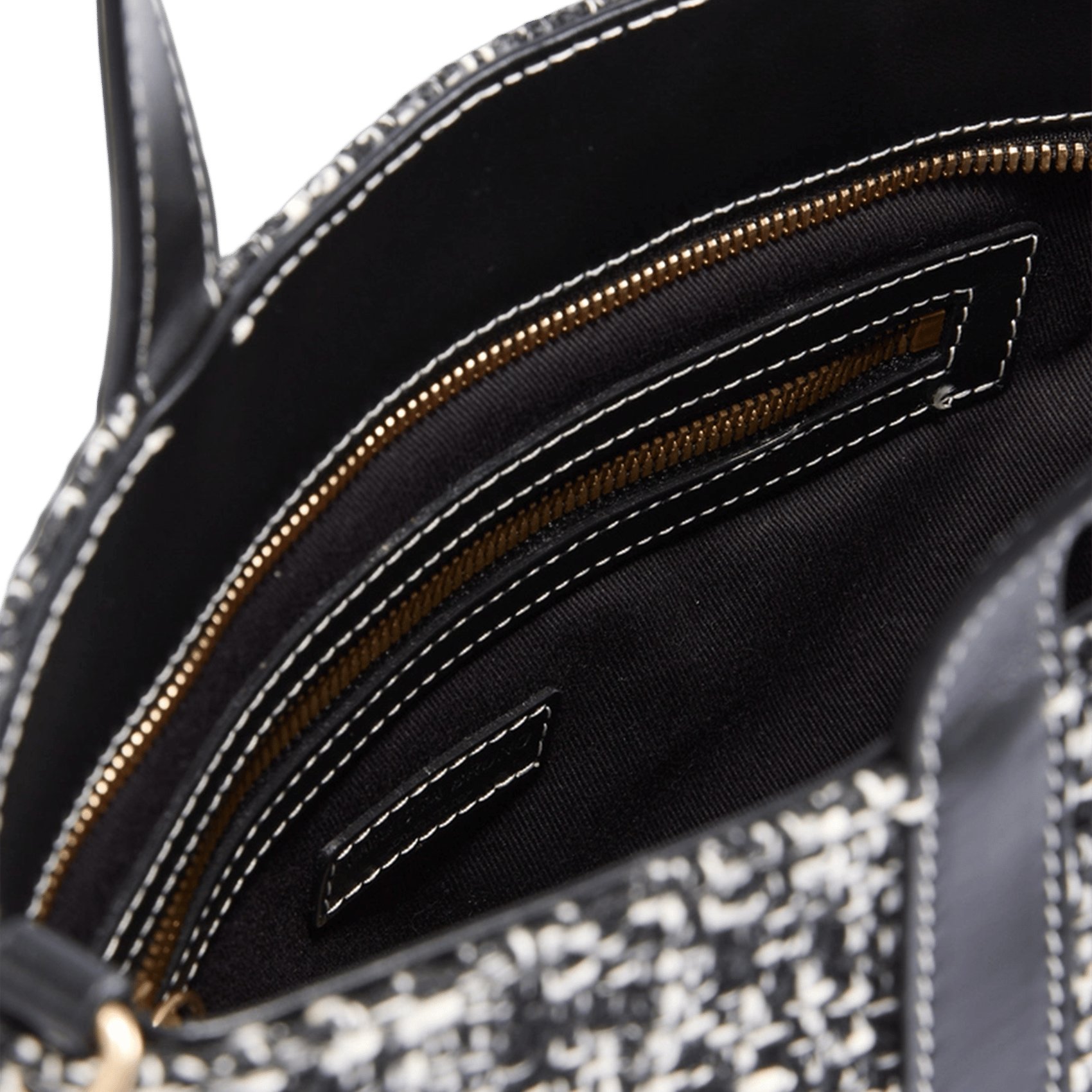Zipped tweed tote bag VANESSA BRUNO White