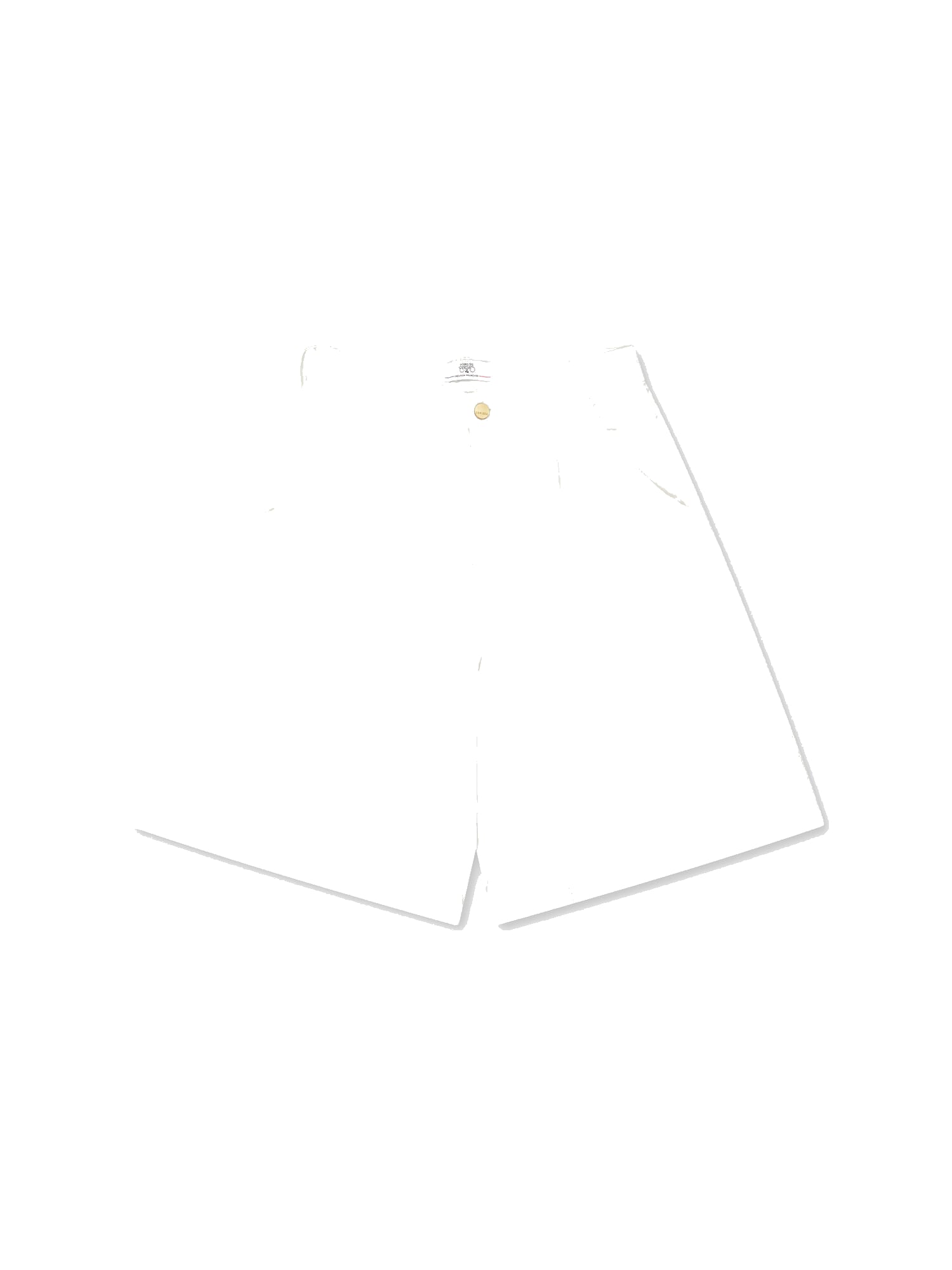 High-waisted zip-front denim Bermuda shorts LE TEMPS DES CERISES White