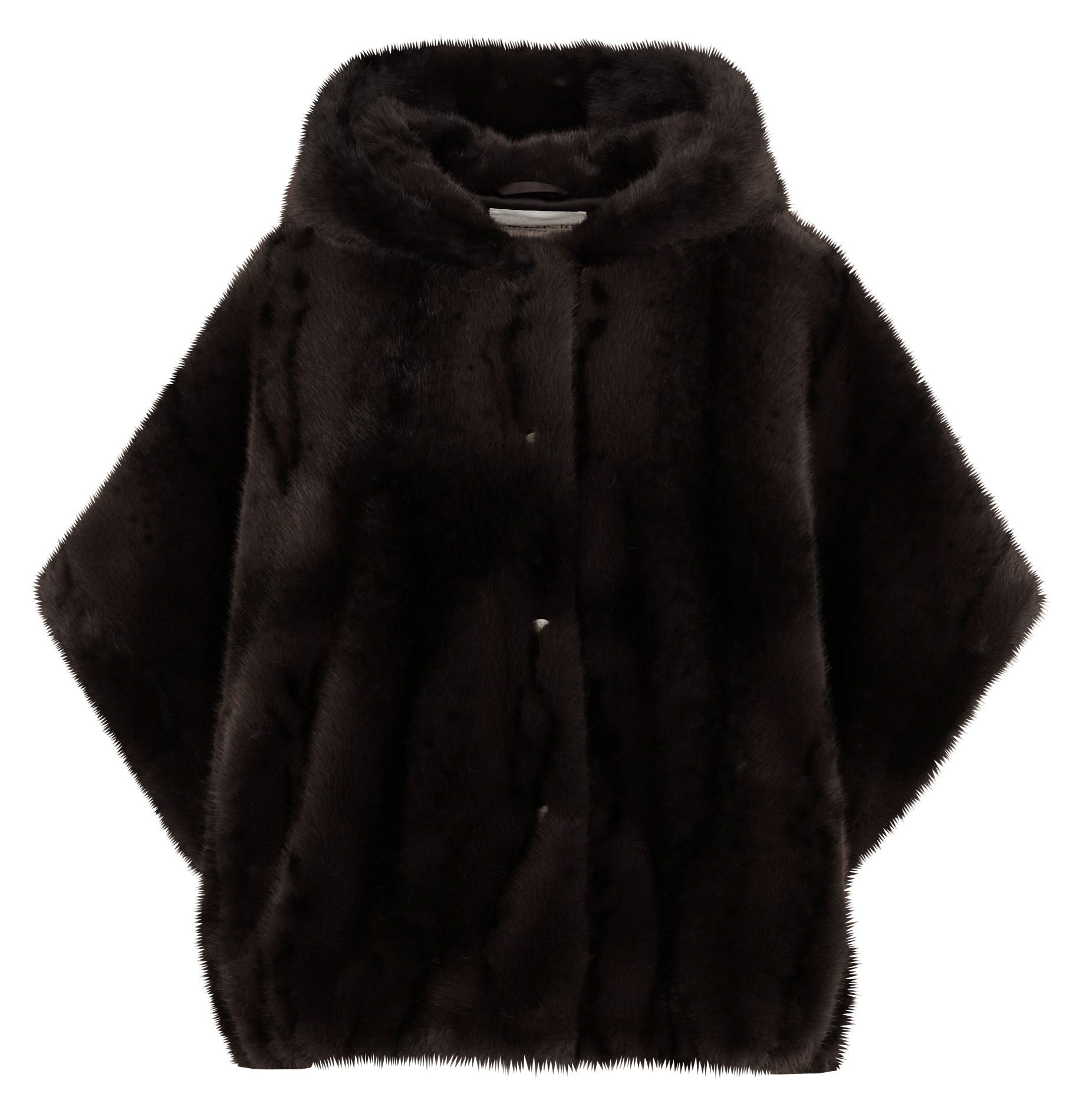 Oversized hooded faux fur cape MAISON 123 Grey