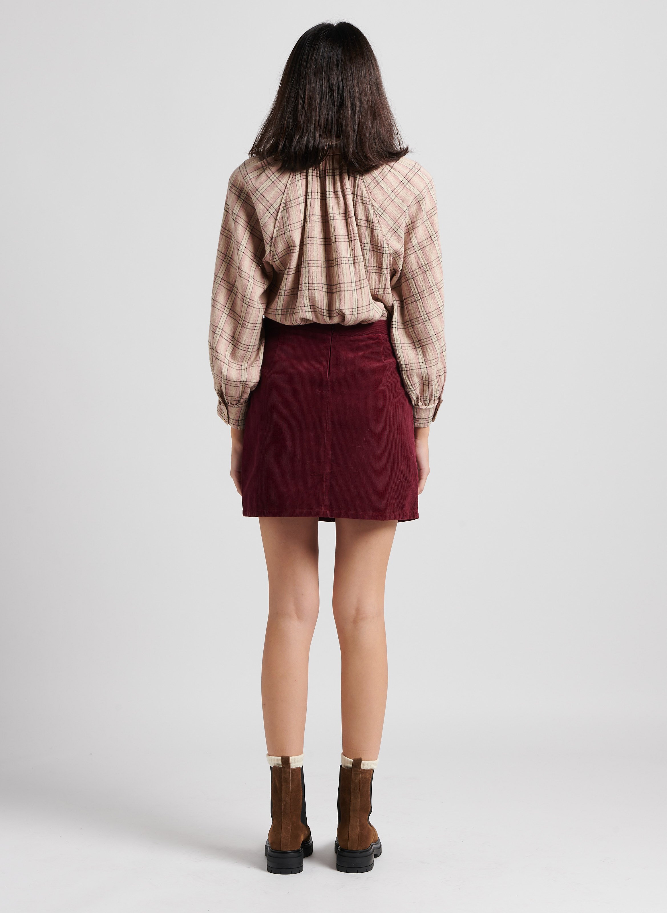 Gerade geschnittener, kurzer Baumwollrock BELLEPIECE Rot