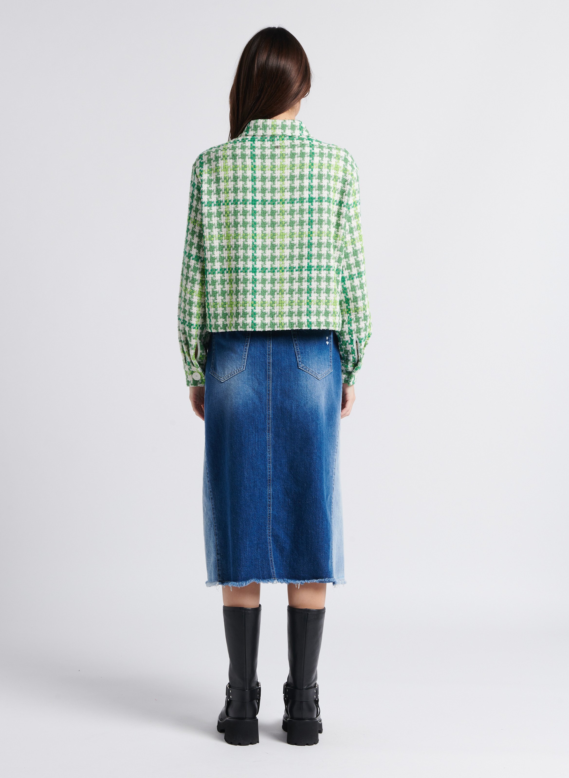 Flared cotton midi skirt PLEASE Blue