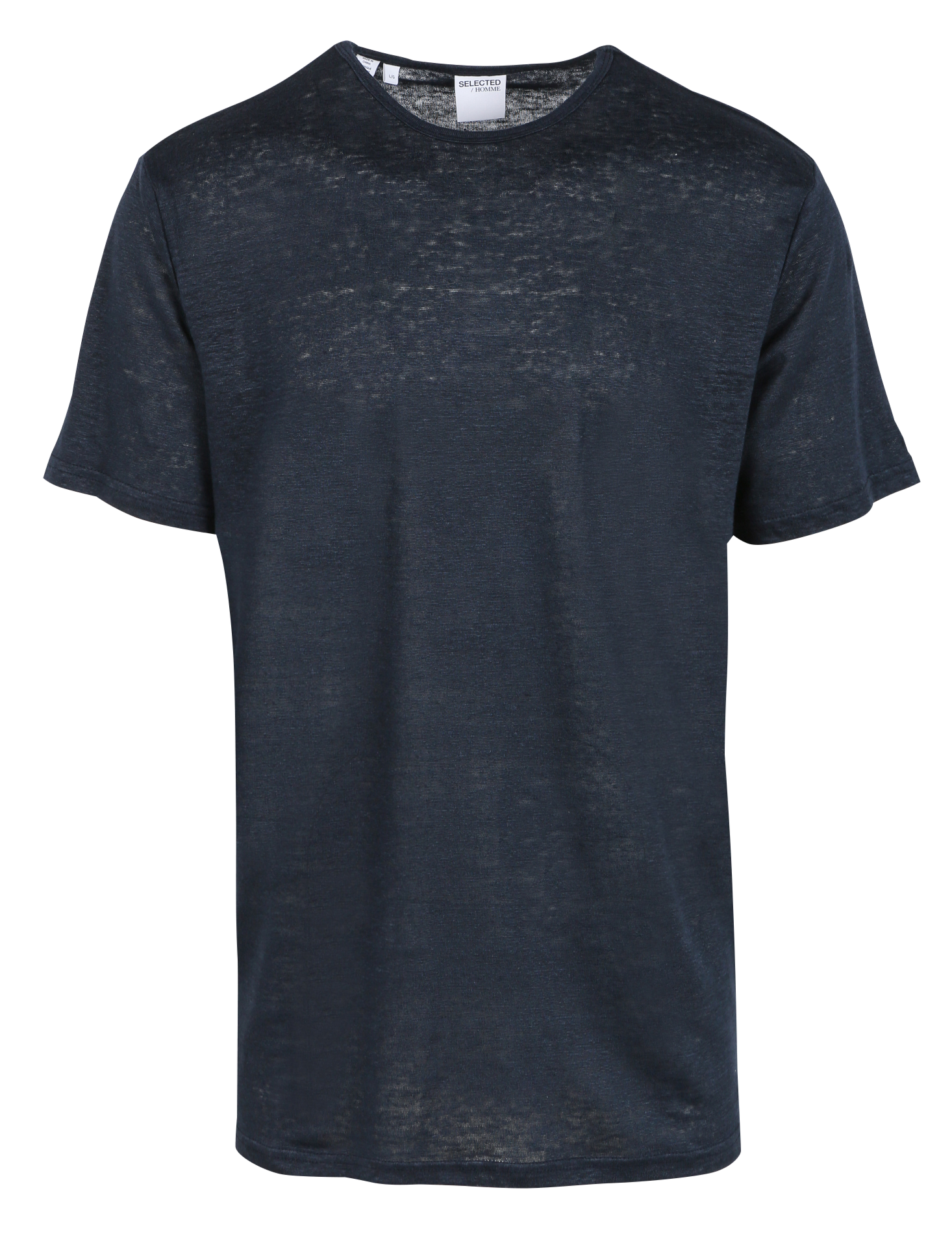 Tee-shirt col rond en lin  Bleu