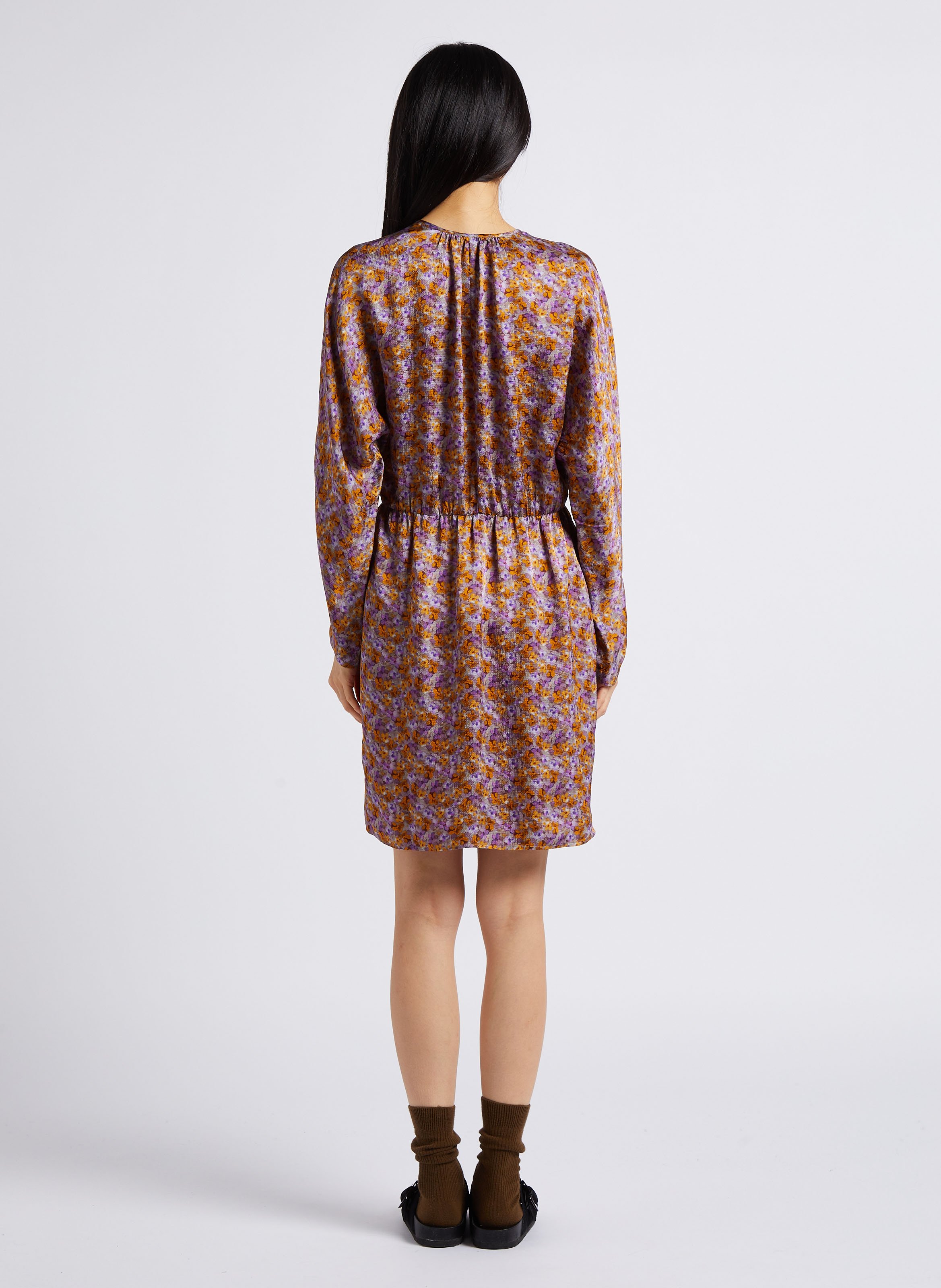 V-neck fitted midi dress ATTIC AND BARN Purple