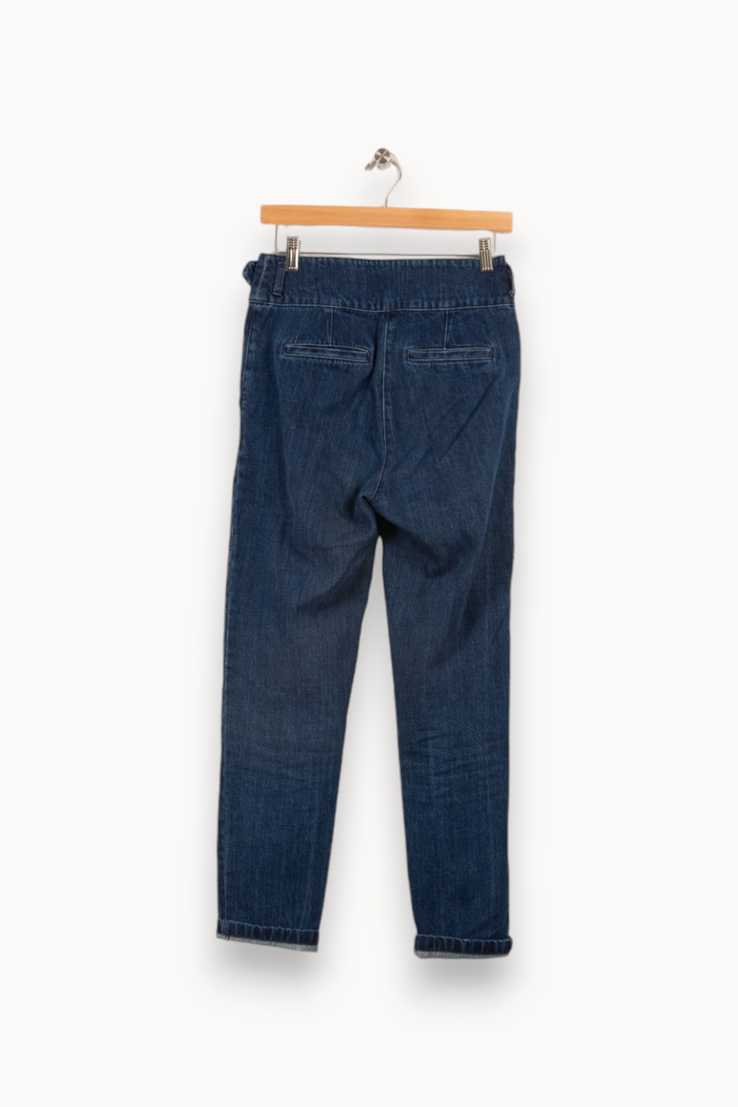 Cropped slim jeans with studs SEZANE - Seconde main Blue