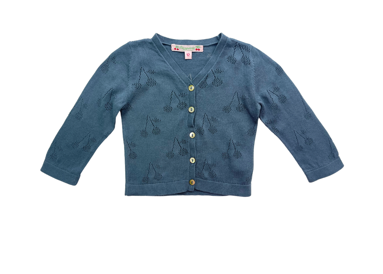 Blue Baby Cardigan - 12 months BONPOINT - Seconde Main Blue