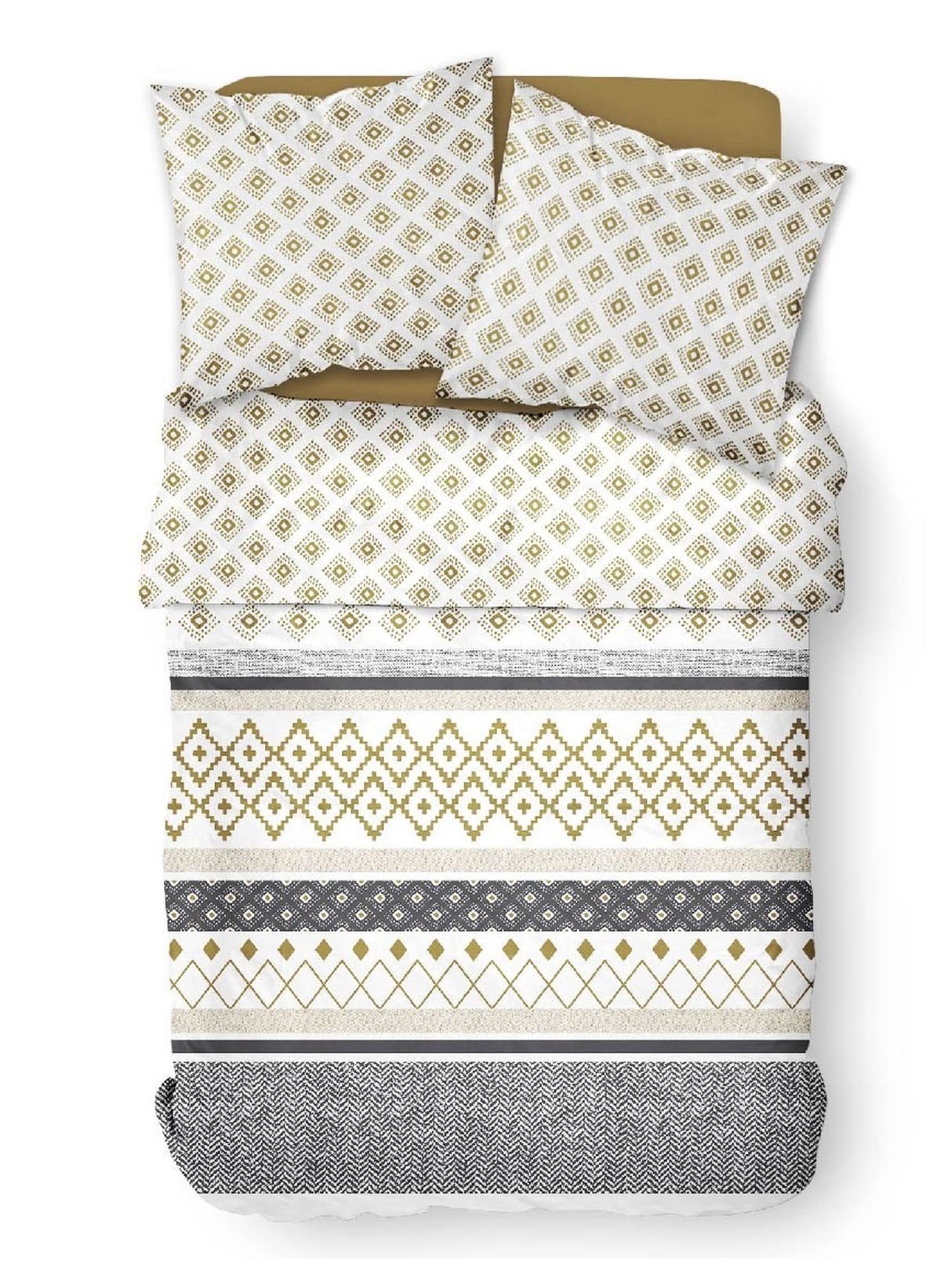 Ethnic printed cotton bedding set TODAY LINGE DE MAISON White