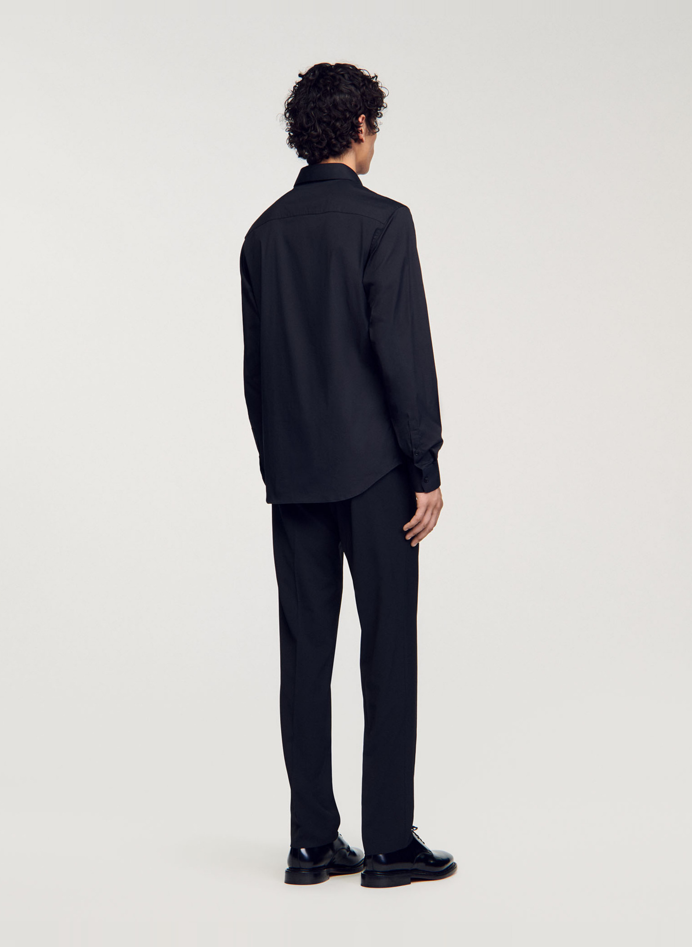 Chemise slim-fit en coton stretch SANDRO Noir