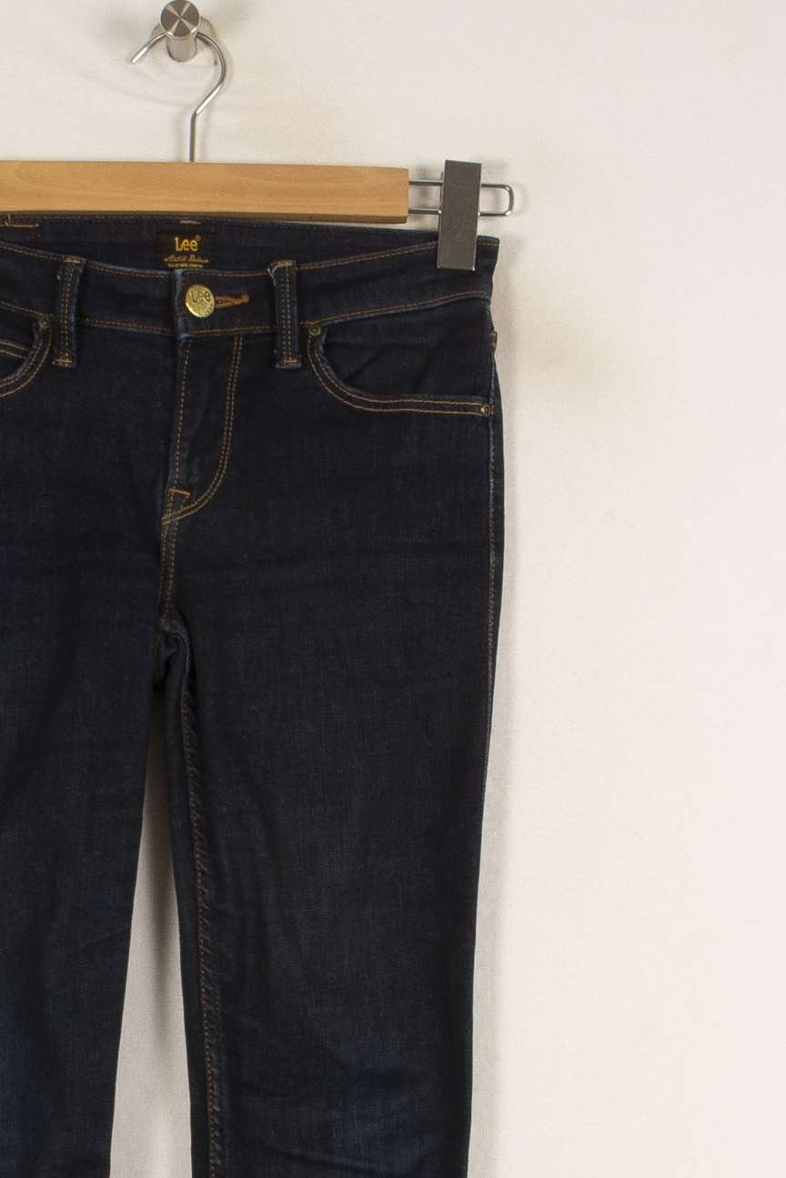 Cropped slim jeans with studs LEE - Seconde Main Blue