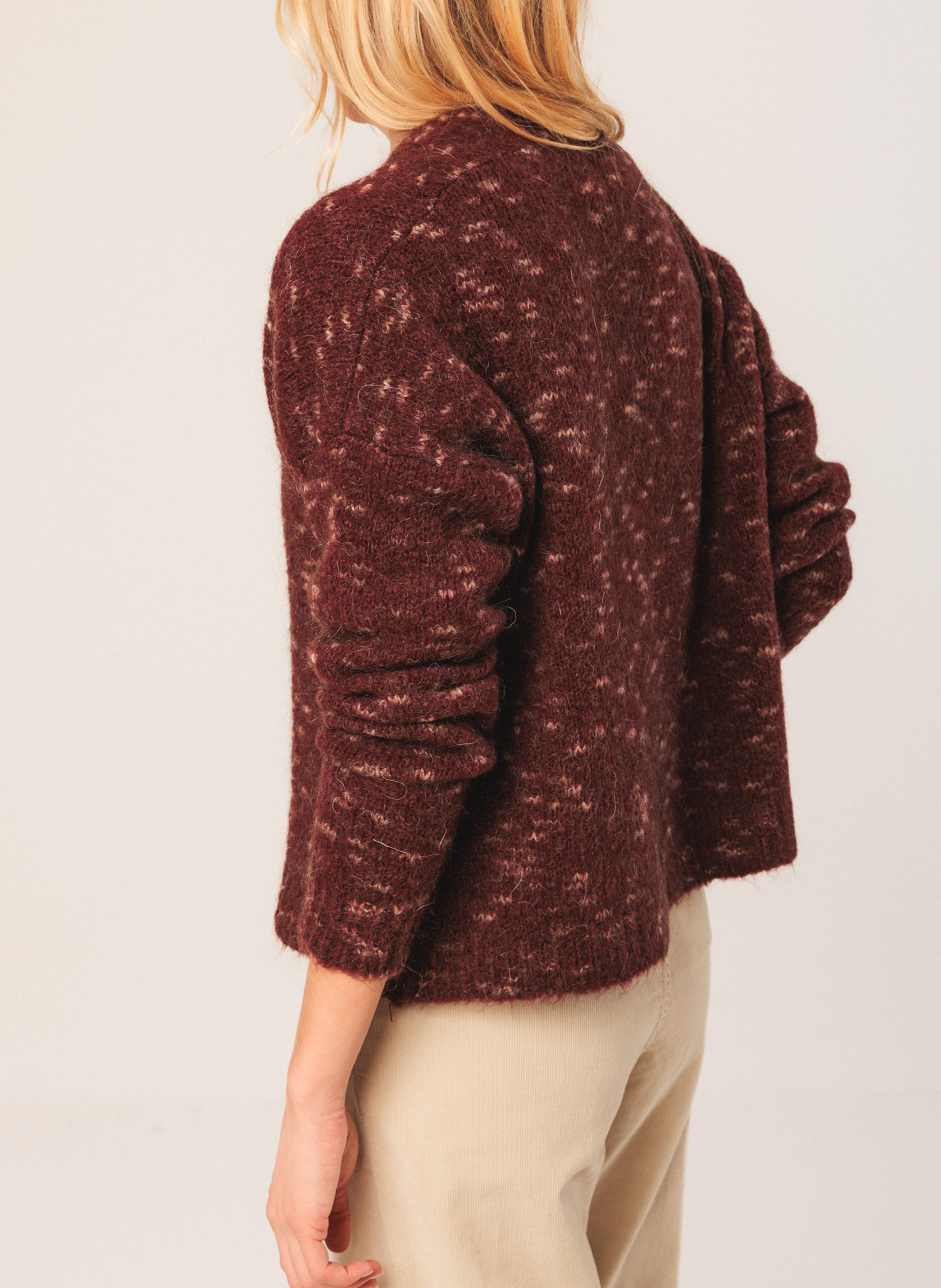 Gilet col v  INDI & COLD Rouge