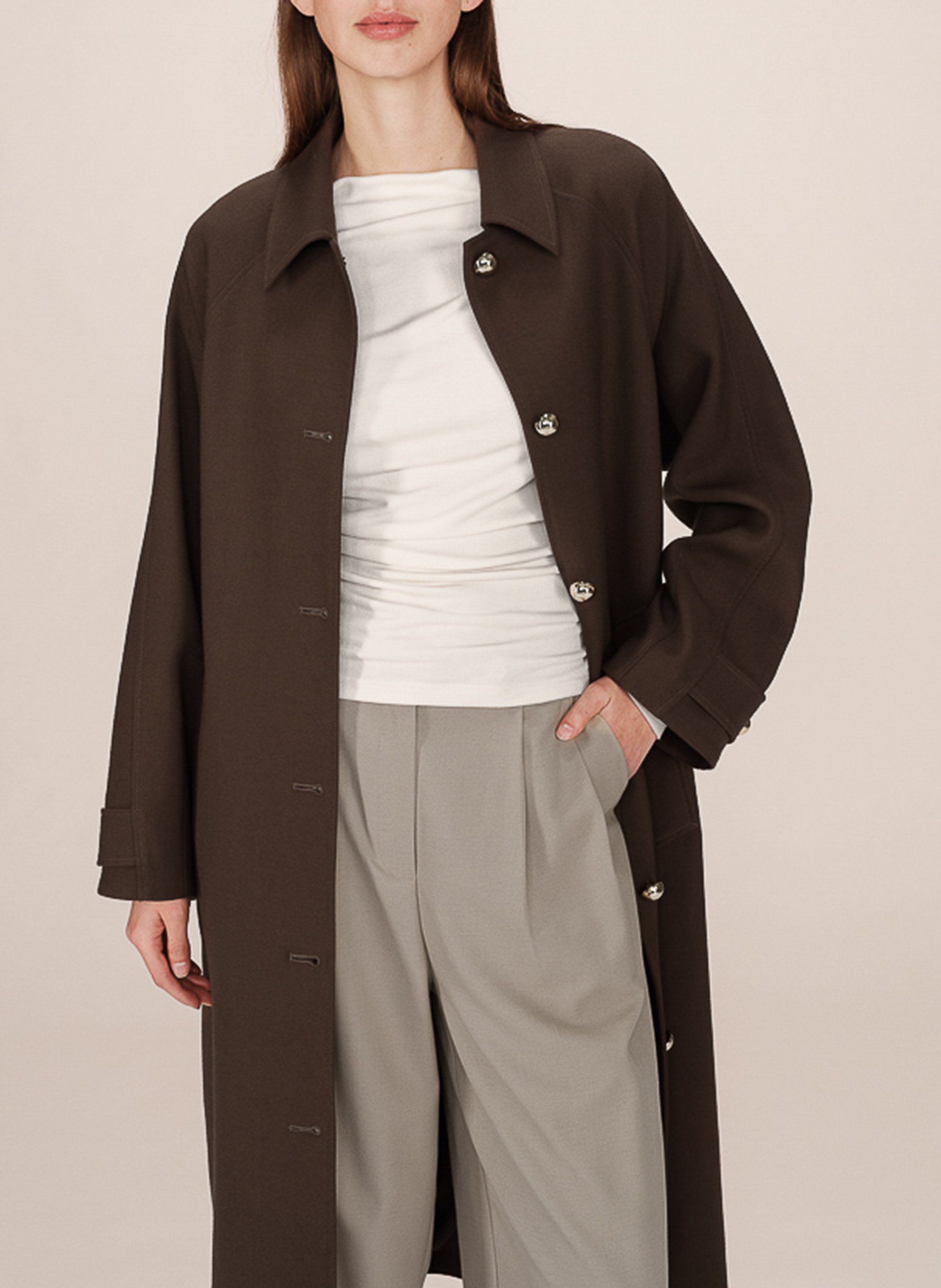 Classic collar trench coat GRACE ET MILA Brown