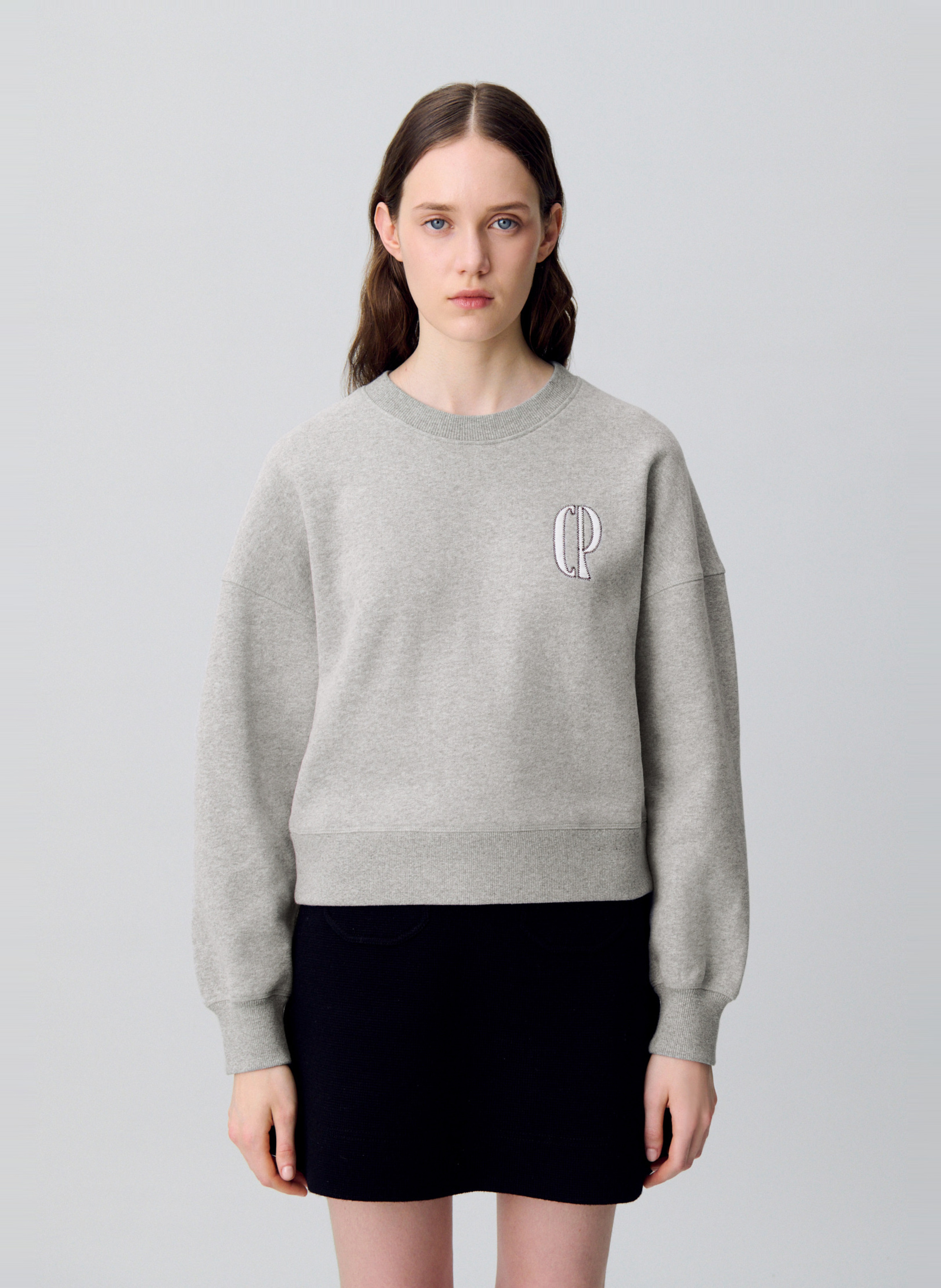 Sweat oversize en coton mélangé CLAUDIE PIERLOT Gris