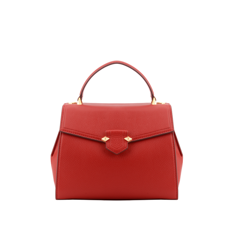 Handbag - cowhide leather POURCHET Red