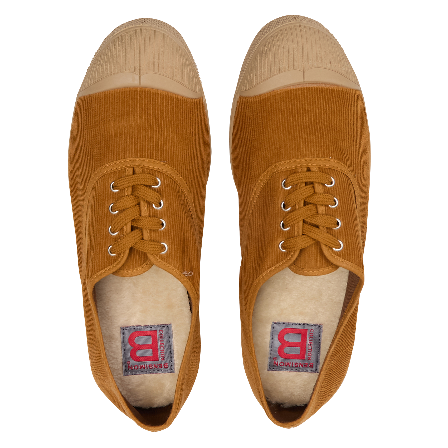 Baskets basses côtelées en coton BENSIMON Jaune