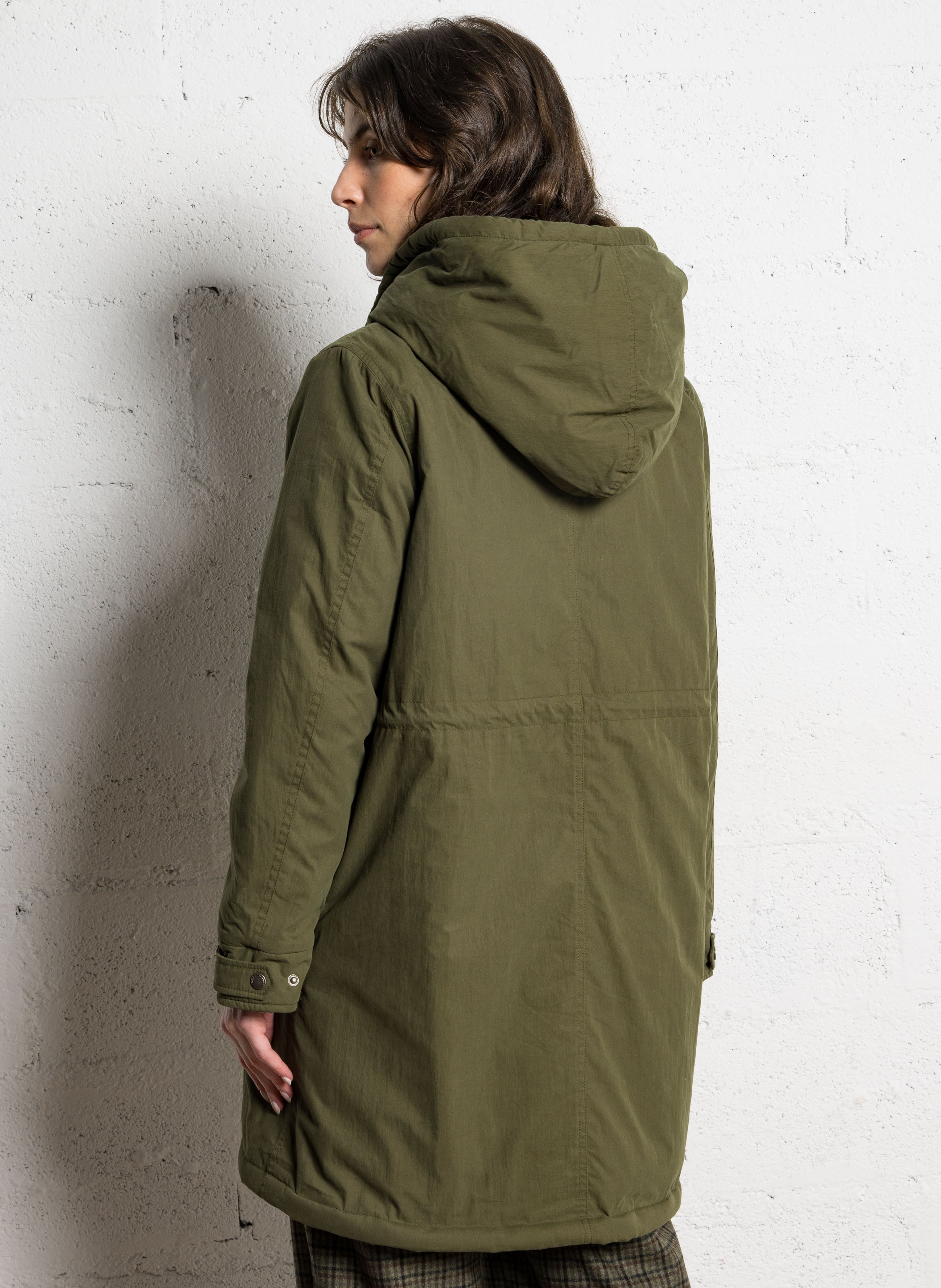 Oversized mantel met opstaande kraag van gemengd katoen SUD EXPRESS Groen