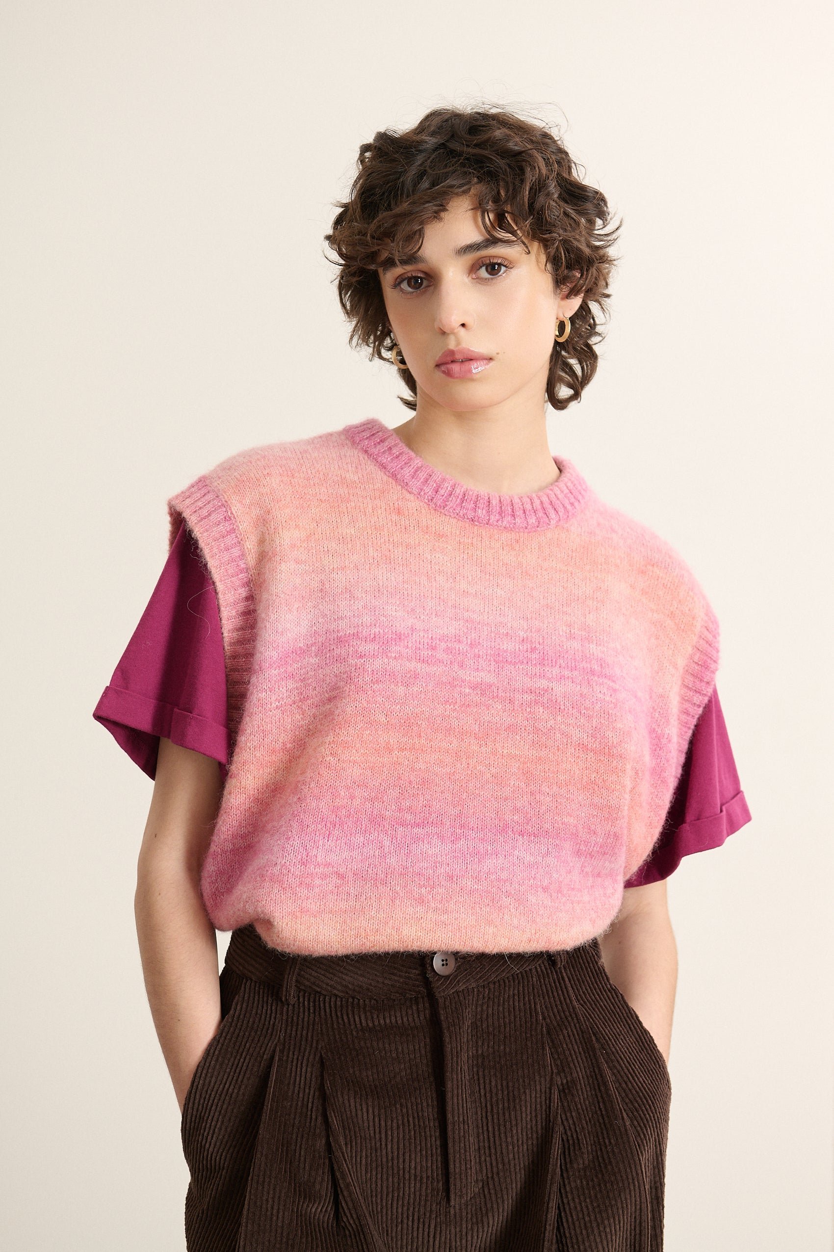 Sleeveless tie-dye sweater GARANCE PARIS Pink