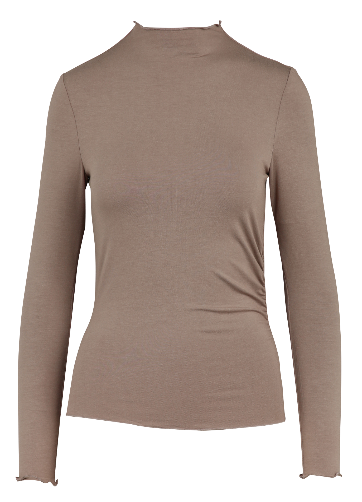Tee-shirt ajusté effet drapé uni KOOKAI Beige