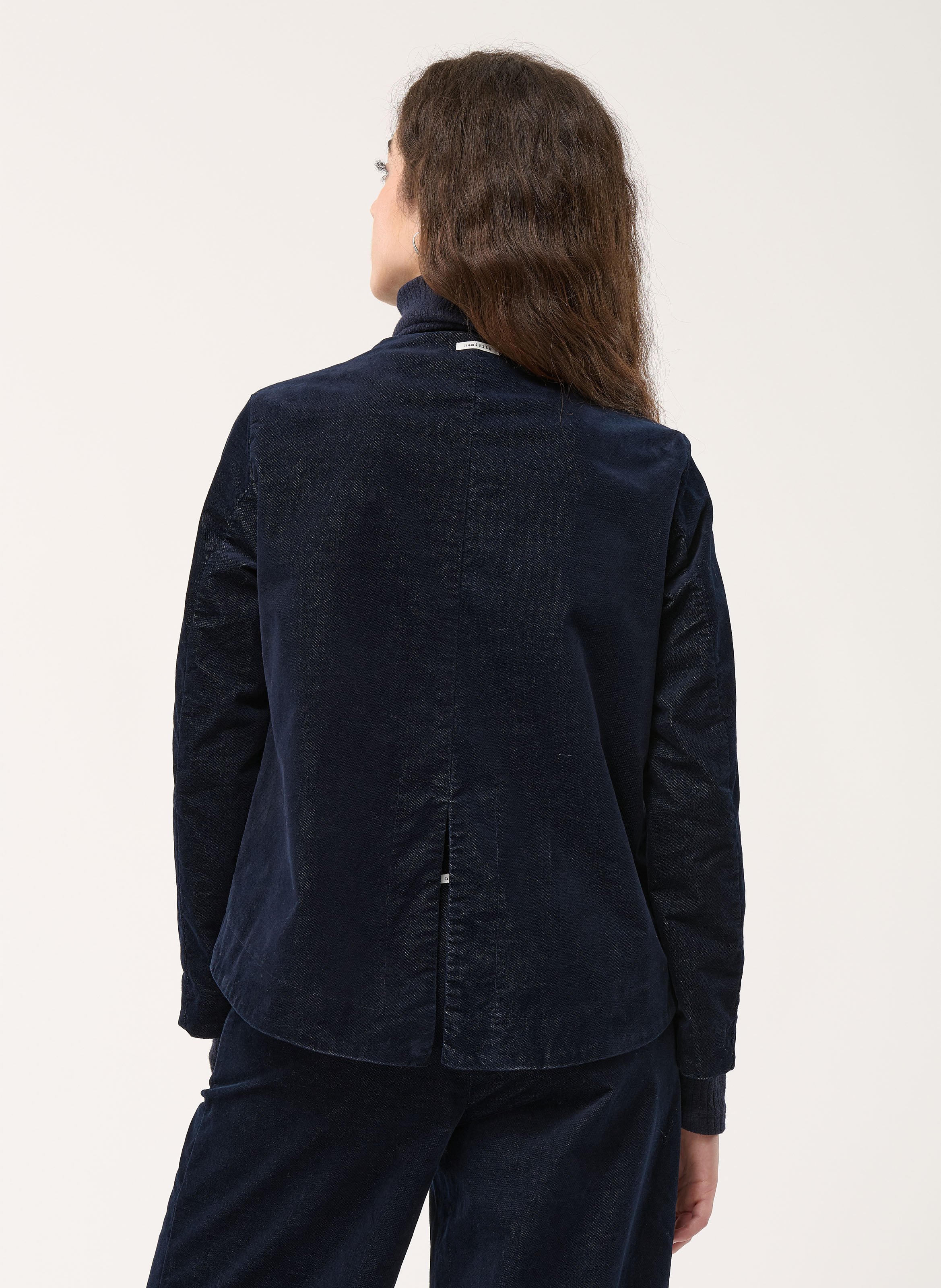 Veste courte en velours lisse HUMILITY Bleu