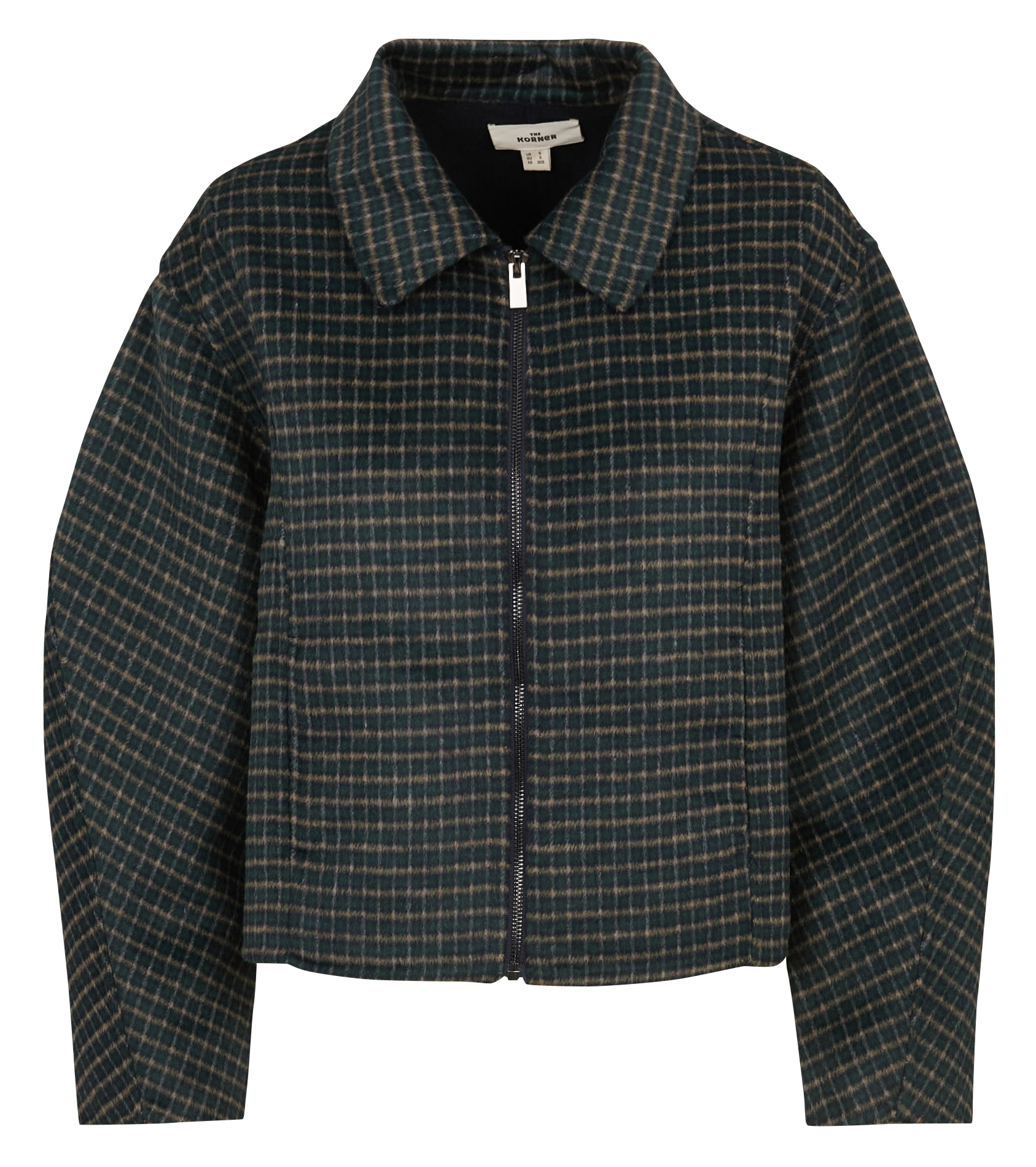 Gerade geschnittene Jacke aus Wollmix mit klassischem Kragen THE KORNER Blau