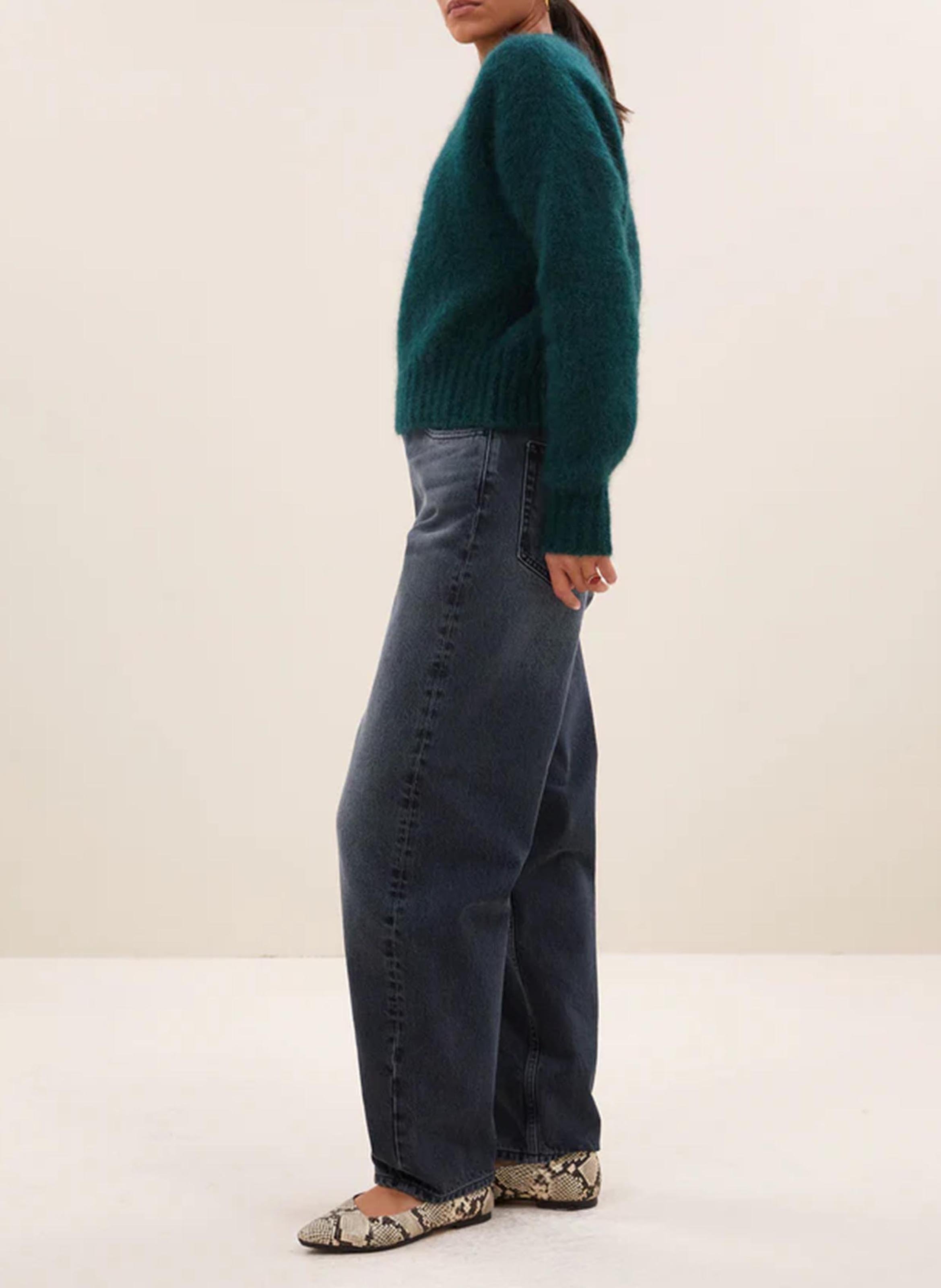 Oversized trui in gemengde wol BY BAR Groen