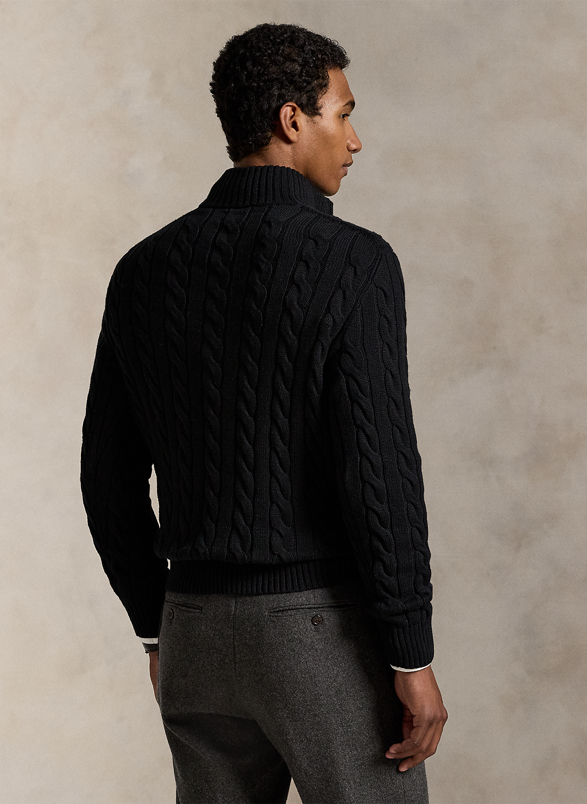 Pull col montant regular fit en coton POLO RALPH LAUREN Noir