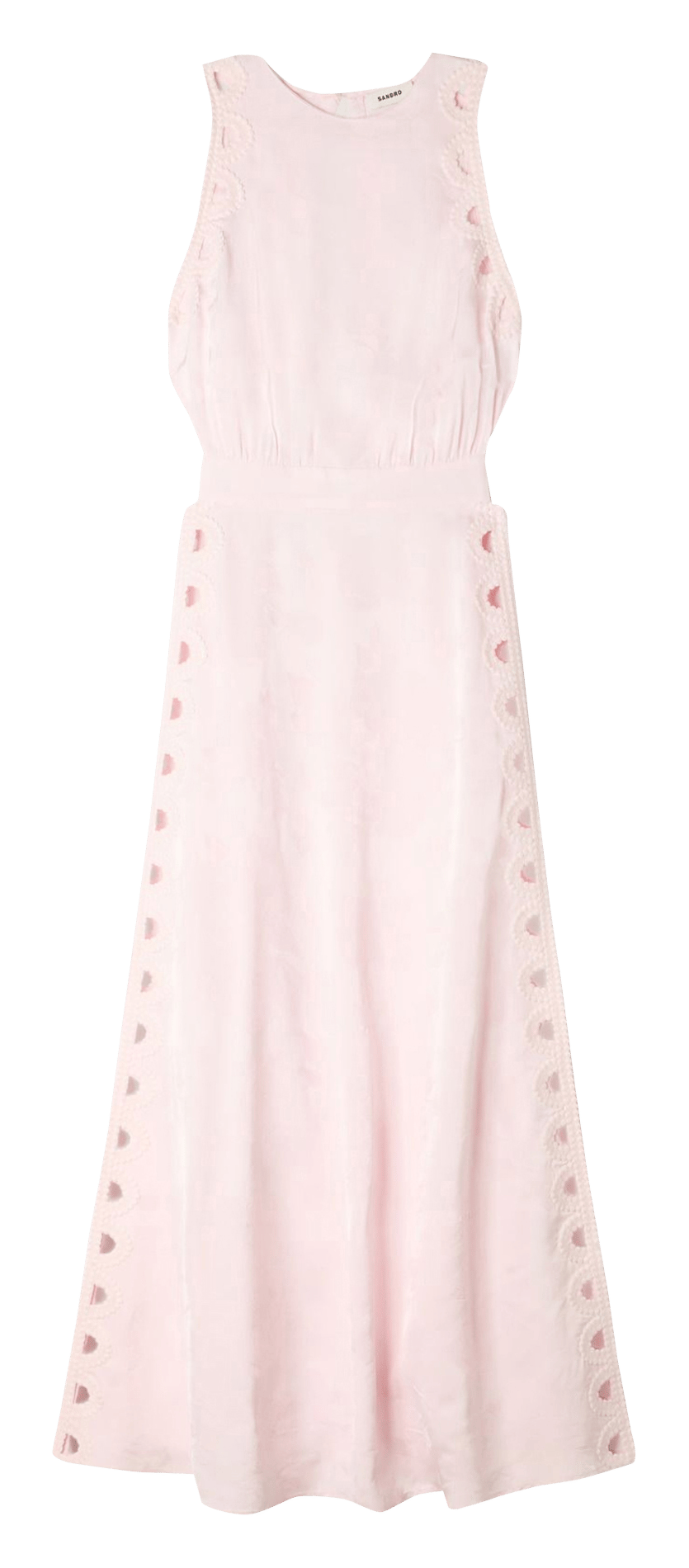 Robe longue col rond SANDRO Rose