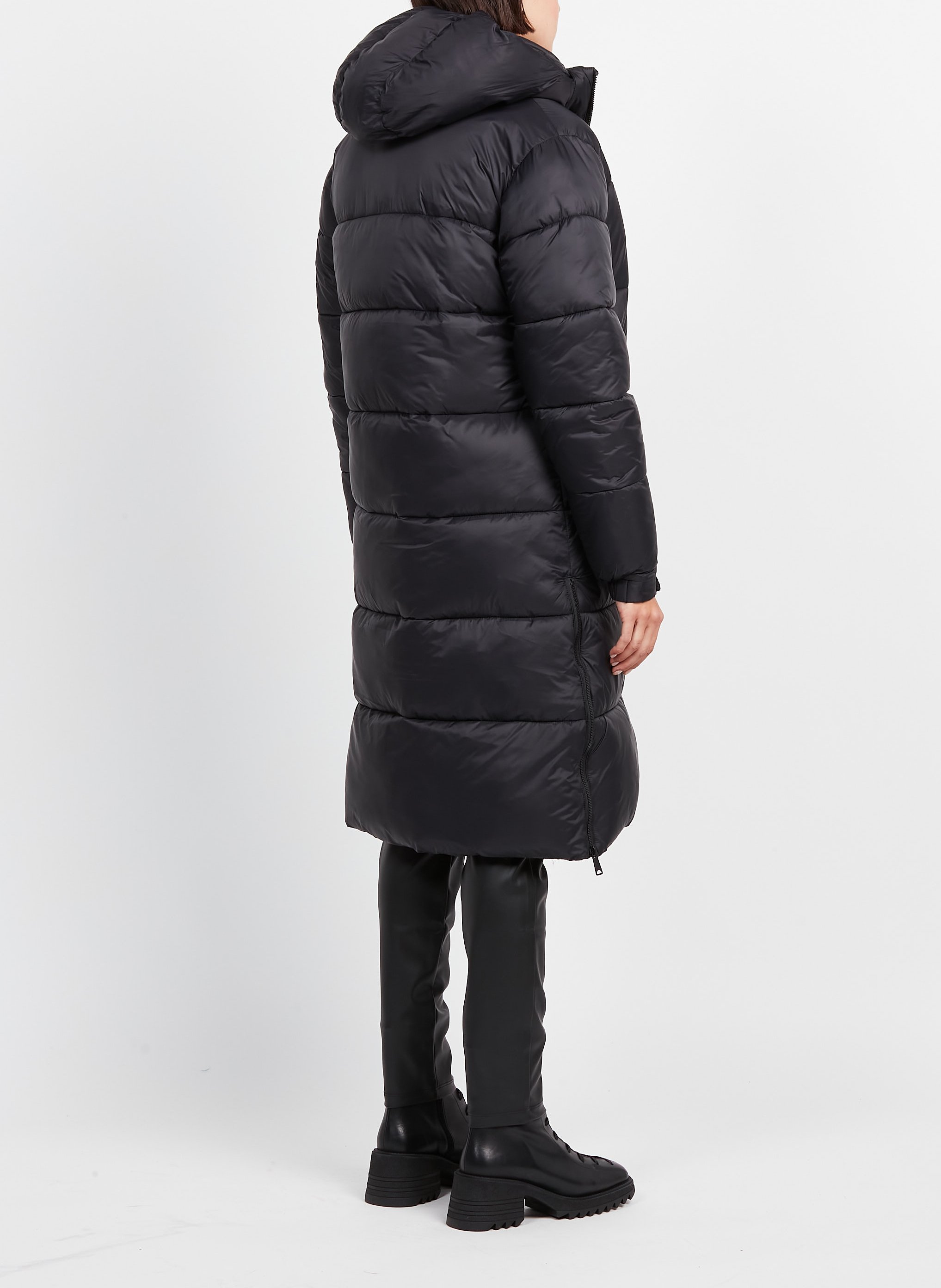 Doudoune longue à capuche SCHOTT Noir