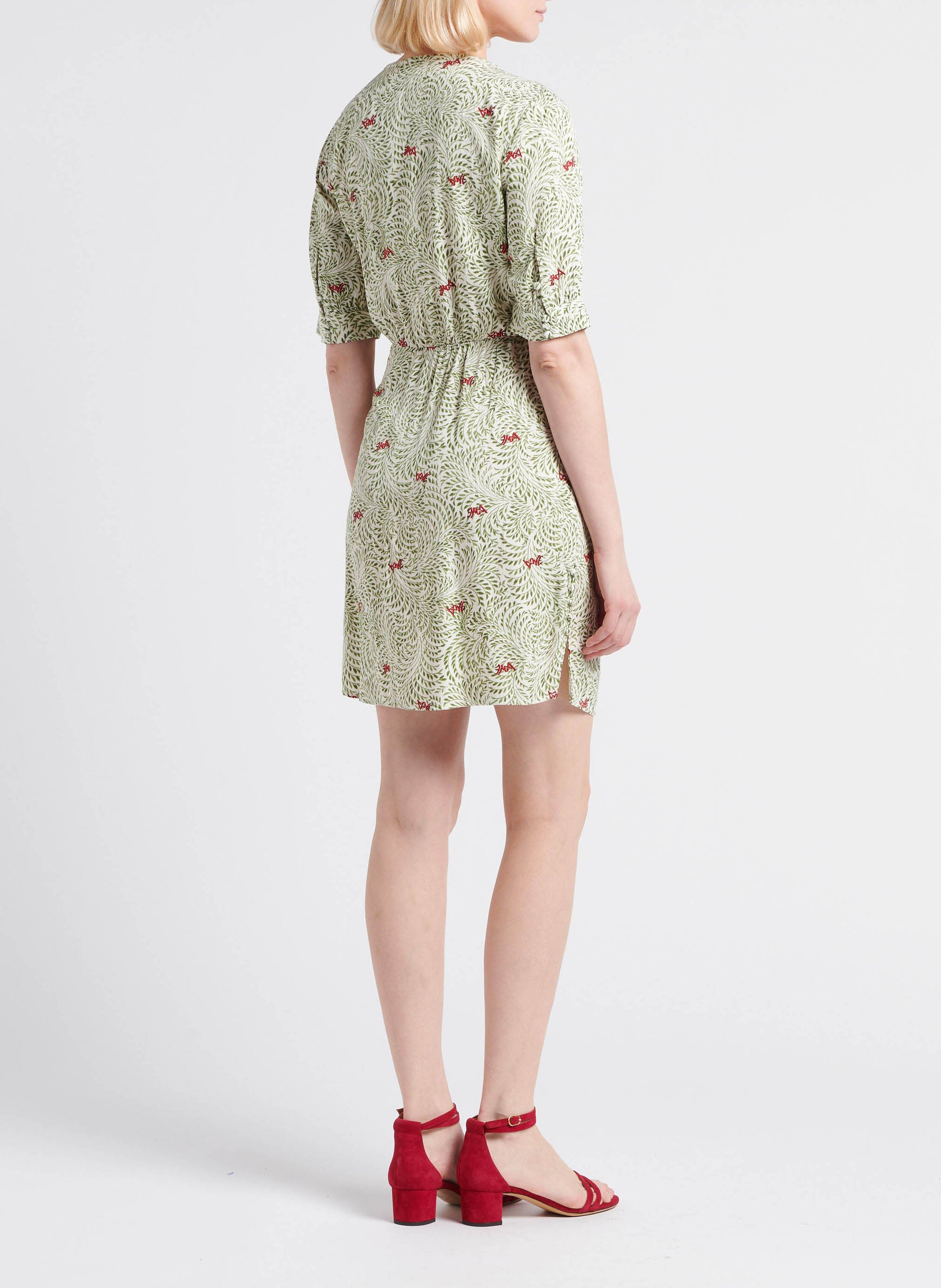 Printed wrap dress VILA Beige