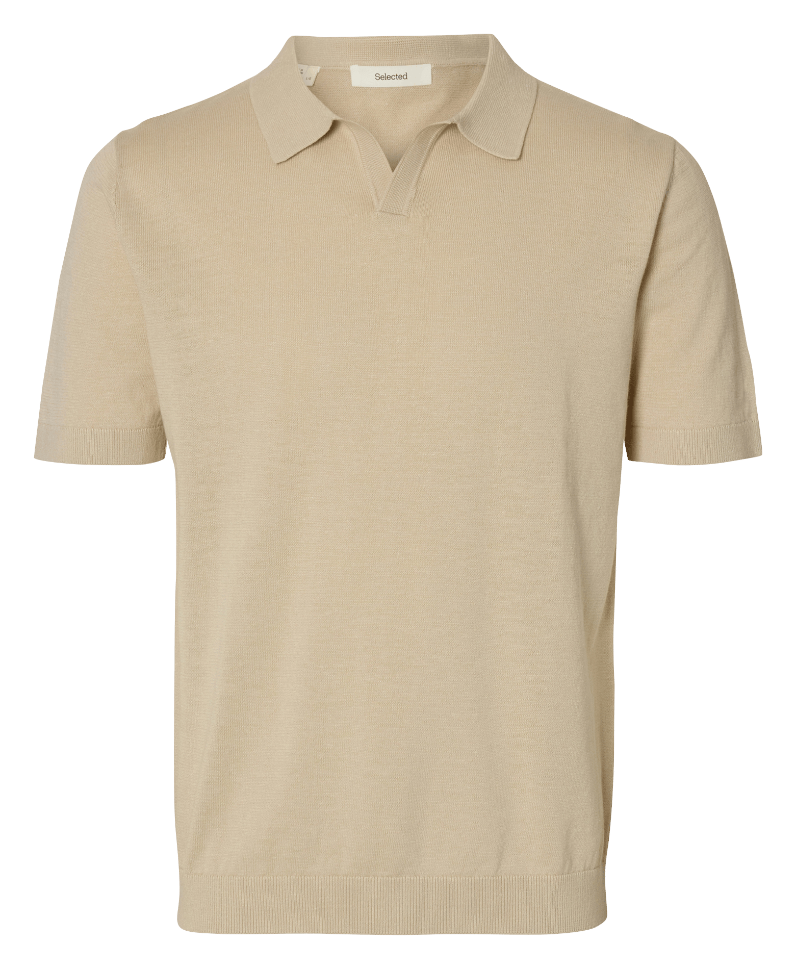 Rechte polo | biokatoenblend SELECTED Beige