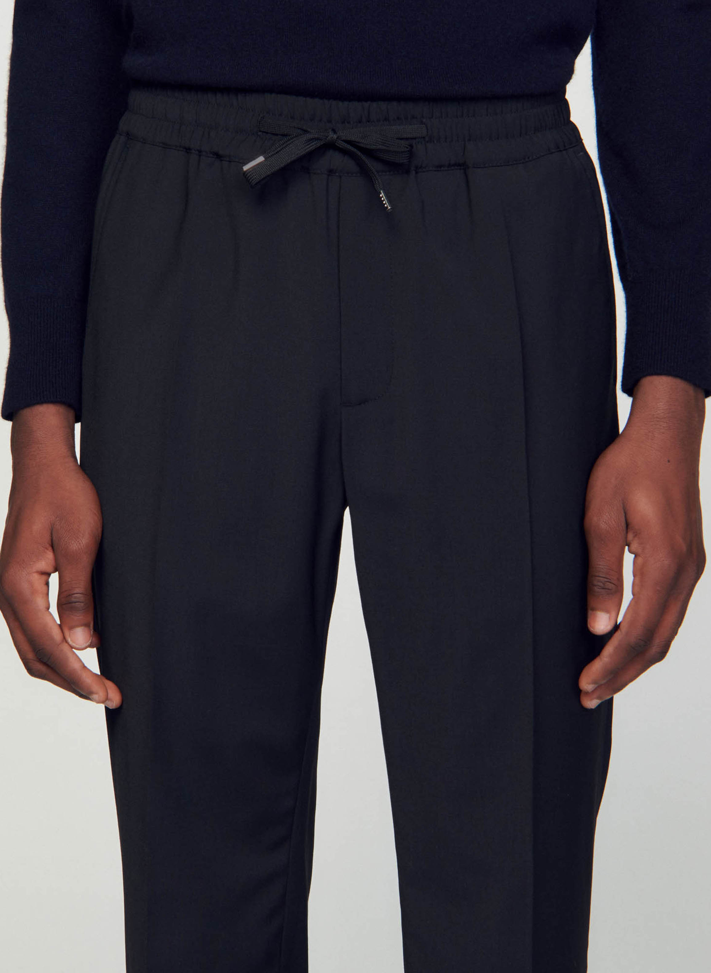 Pantalon droit élastiqué SANDRO Noir