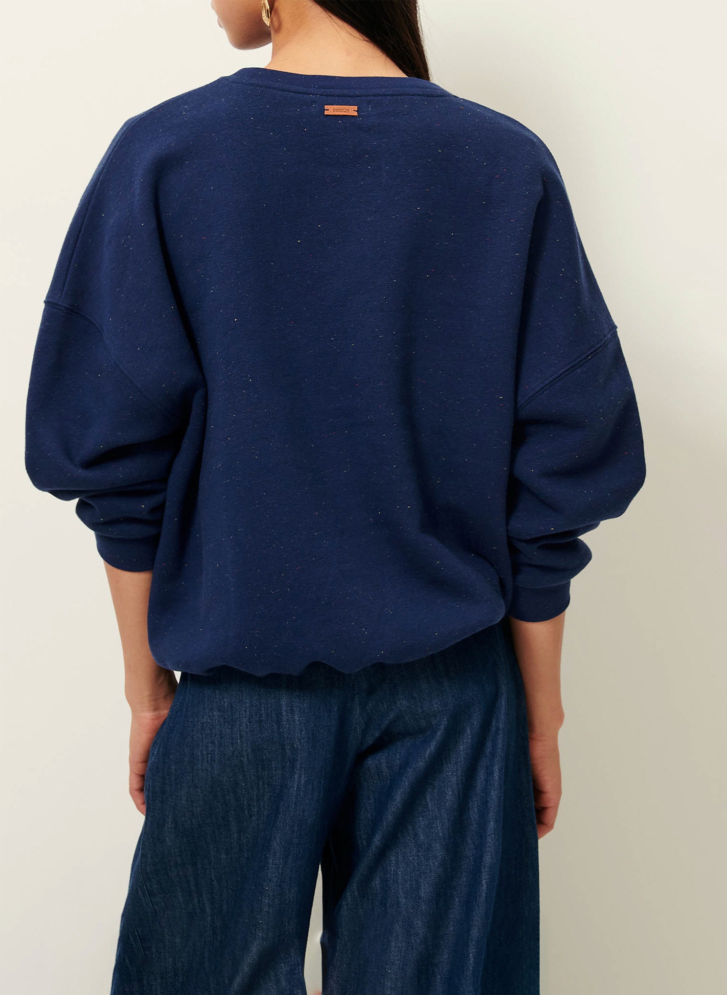 Sweat col rond oversize en coton mélangé SESSUN Bleu