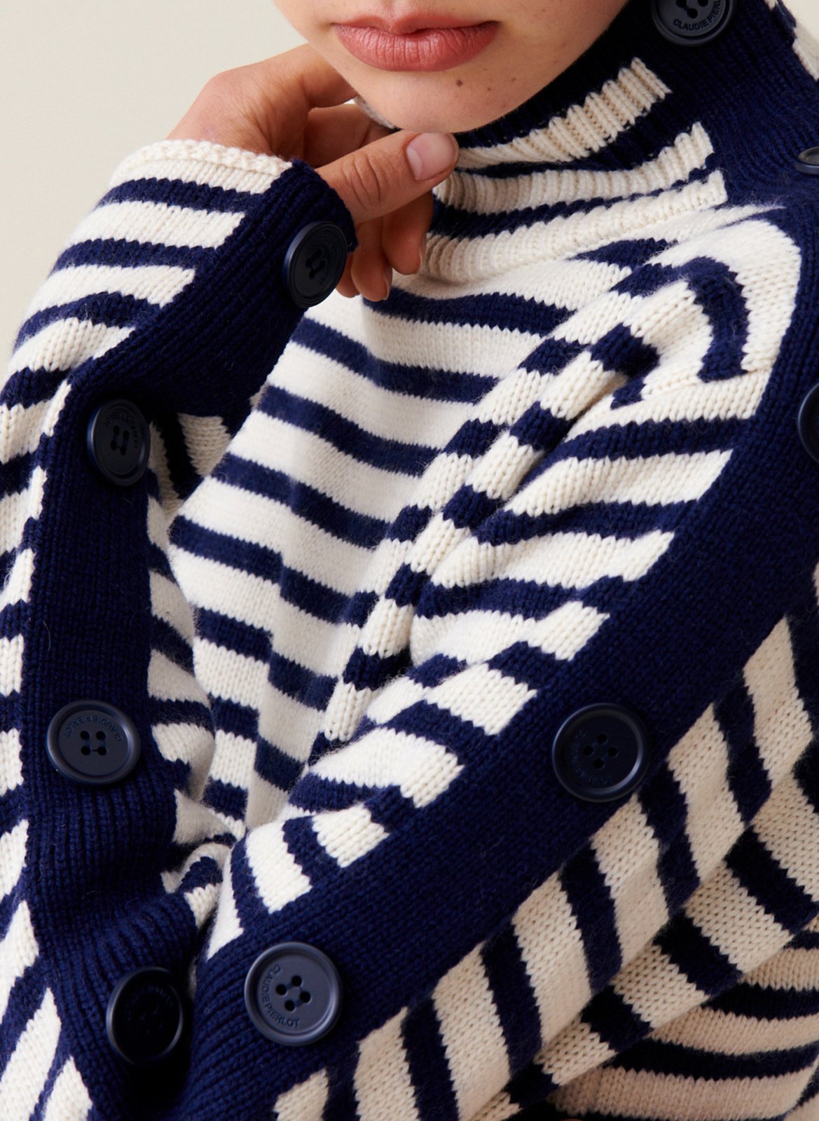 Robe marinière  en maille boutonnée CLAUDIE PIERLOT Multicolore