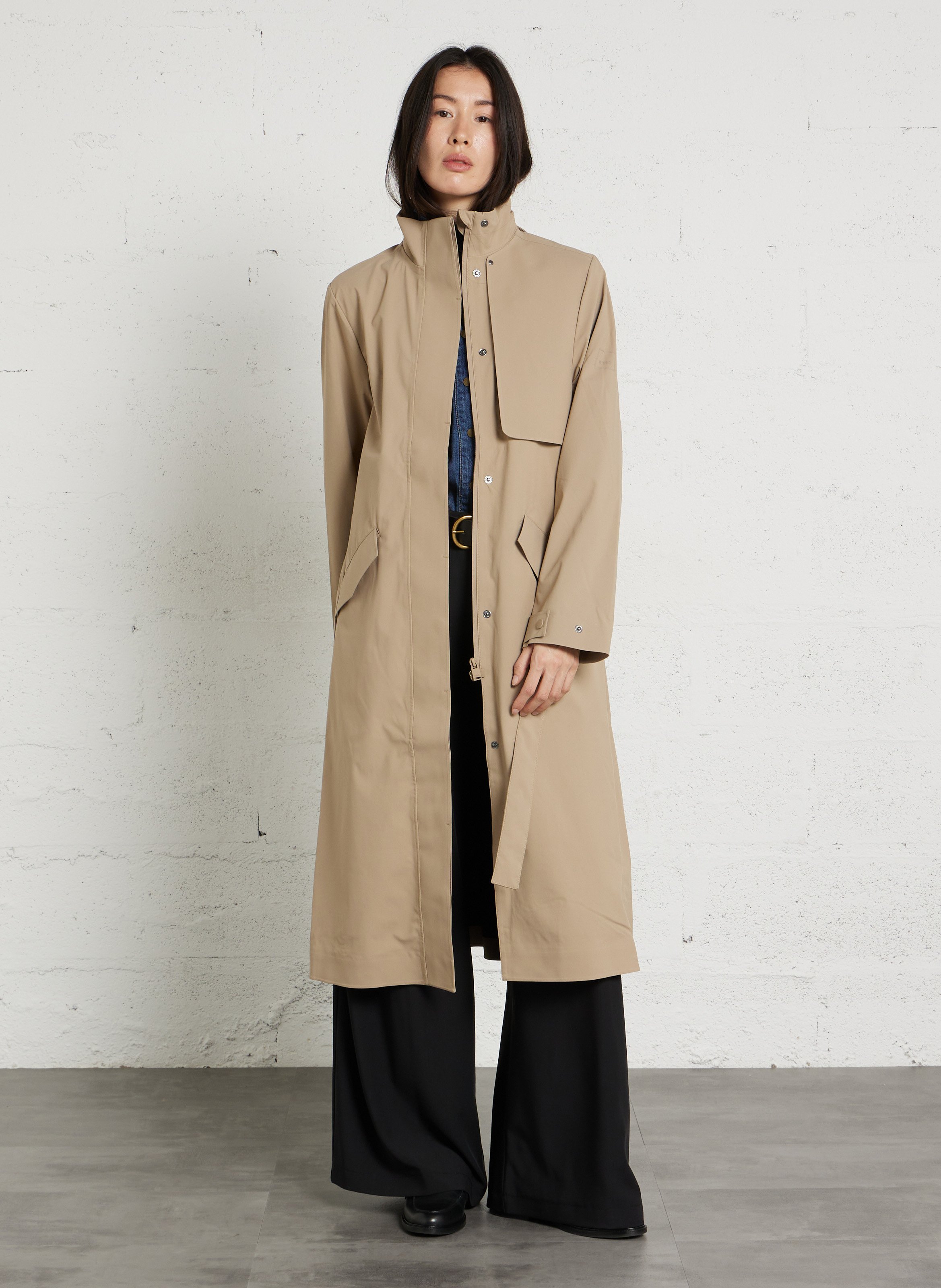 Trenche col montant  RAINS Beige