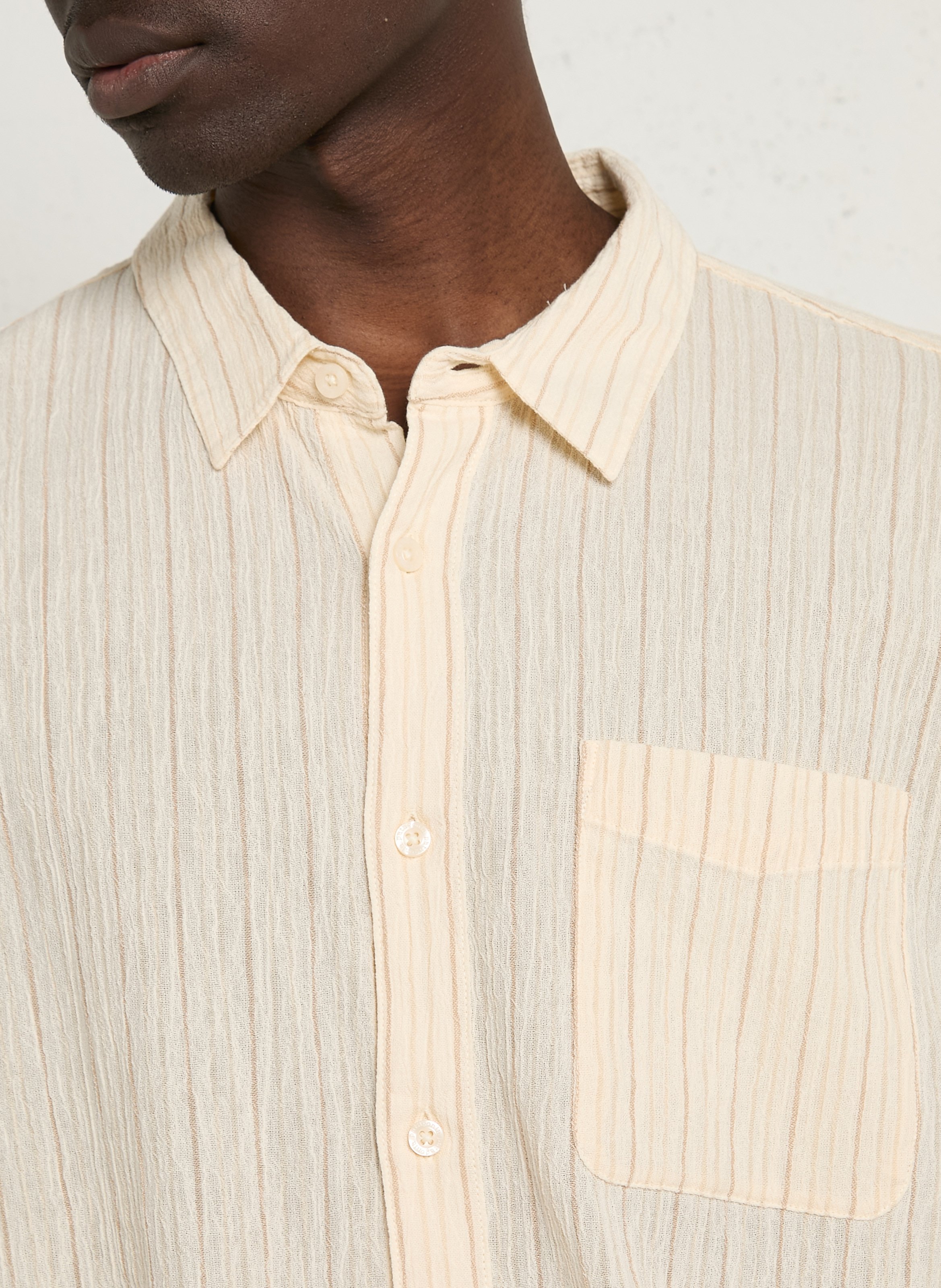 Gerade geschnittene Bluse aus Bio-Baumwolle mit klassischem Kragen PATAGONIA Beige