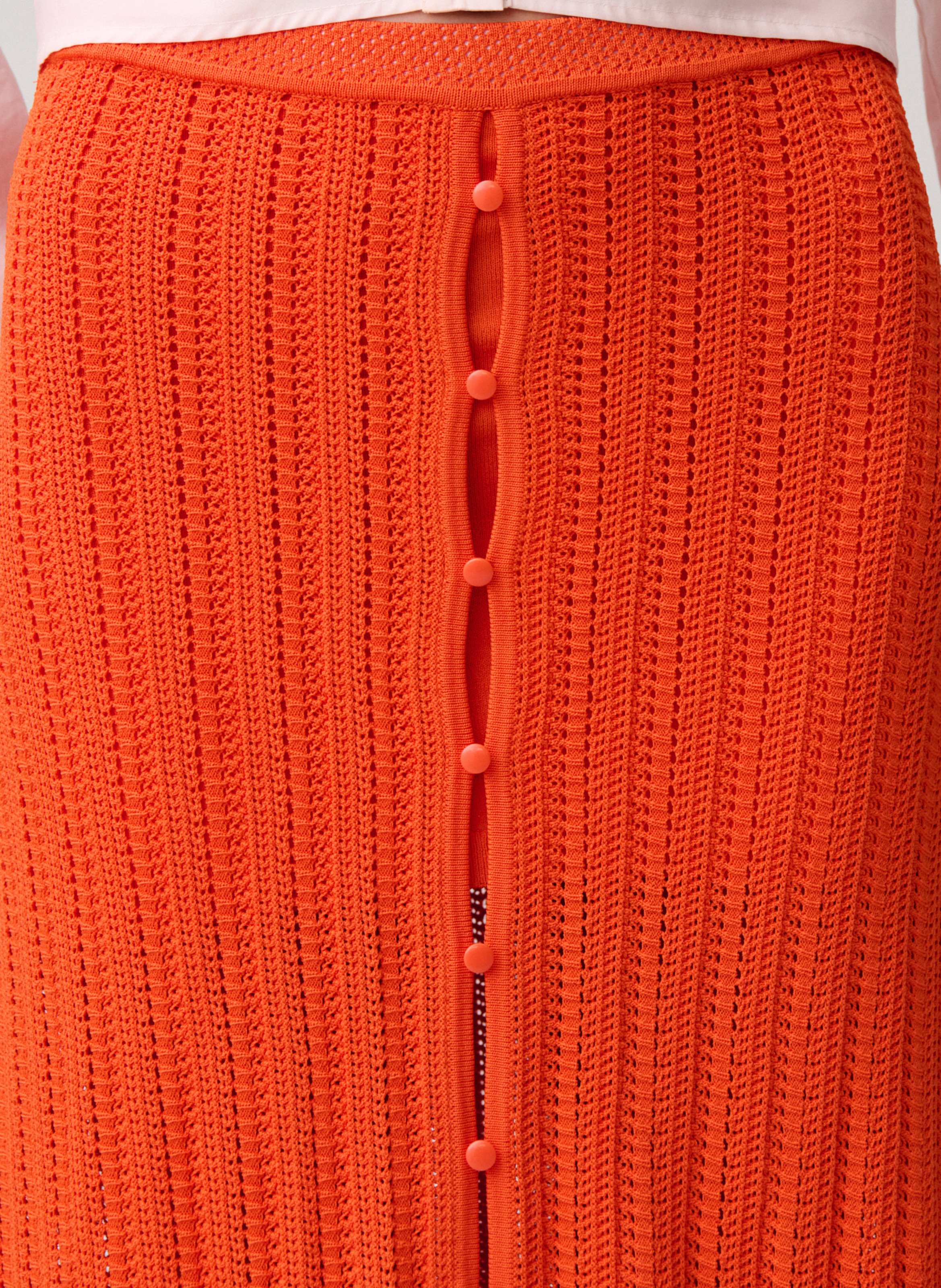 Jupe longue en crochet CLAUDIE PIERLOT Orange