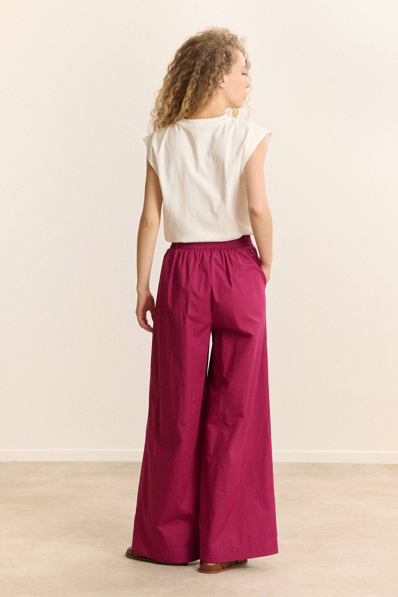 Elasticated wide-leg trousers GARANCE PARIS Purple