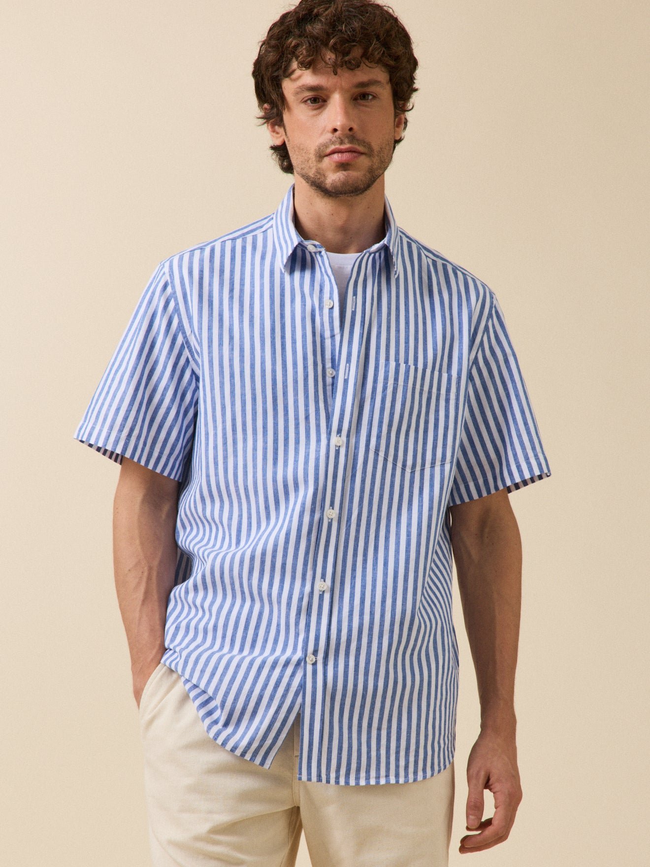 Short-sleeve shirt with a contemporary cut CYRILLUS Blue