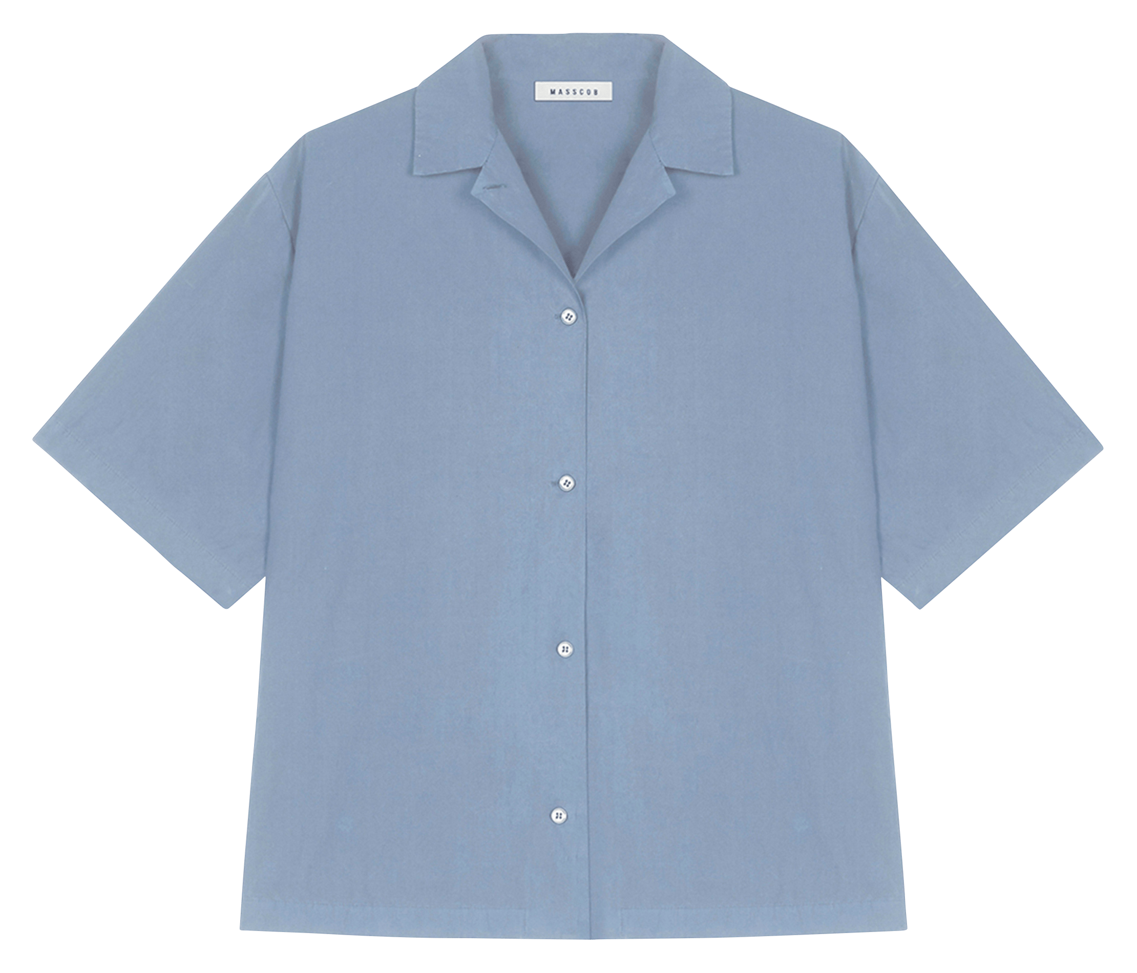 Chemise droite boutonnée unie MASSCOB Bleu