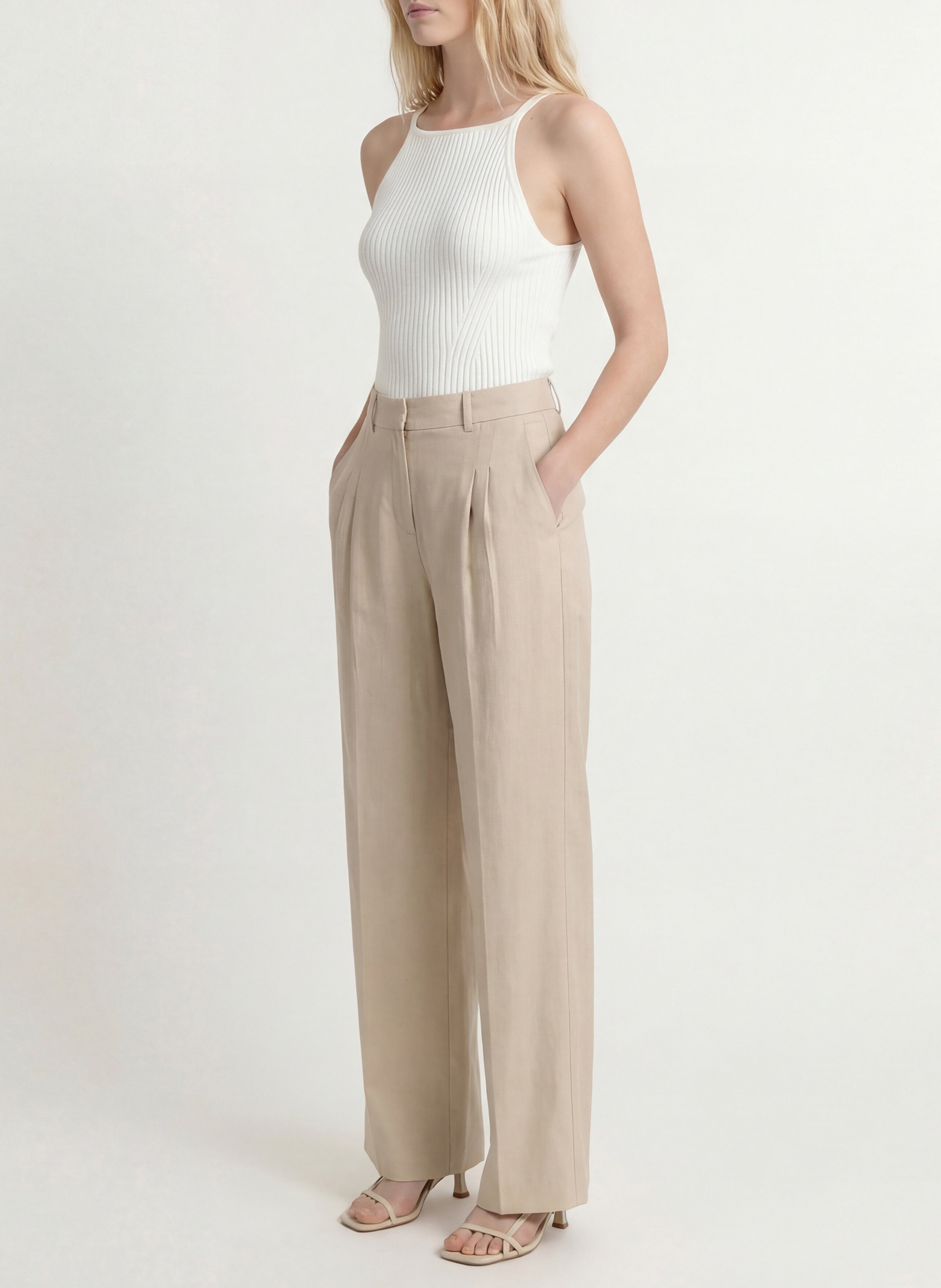 Wijde broek KOOKAI Beige