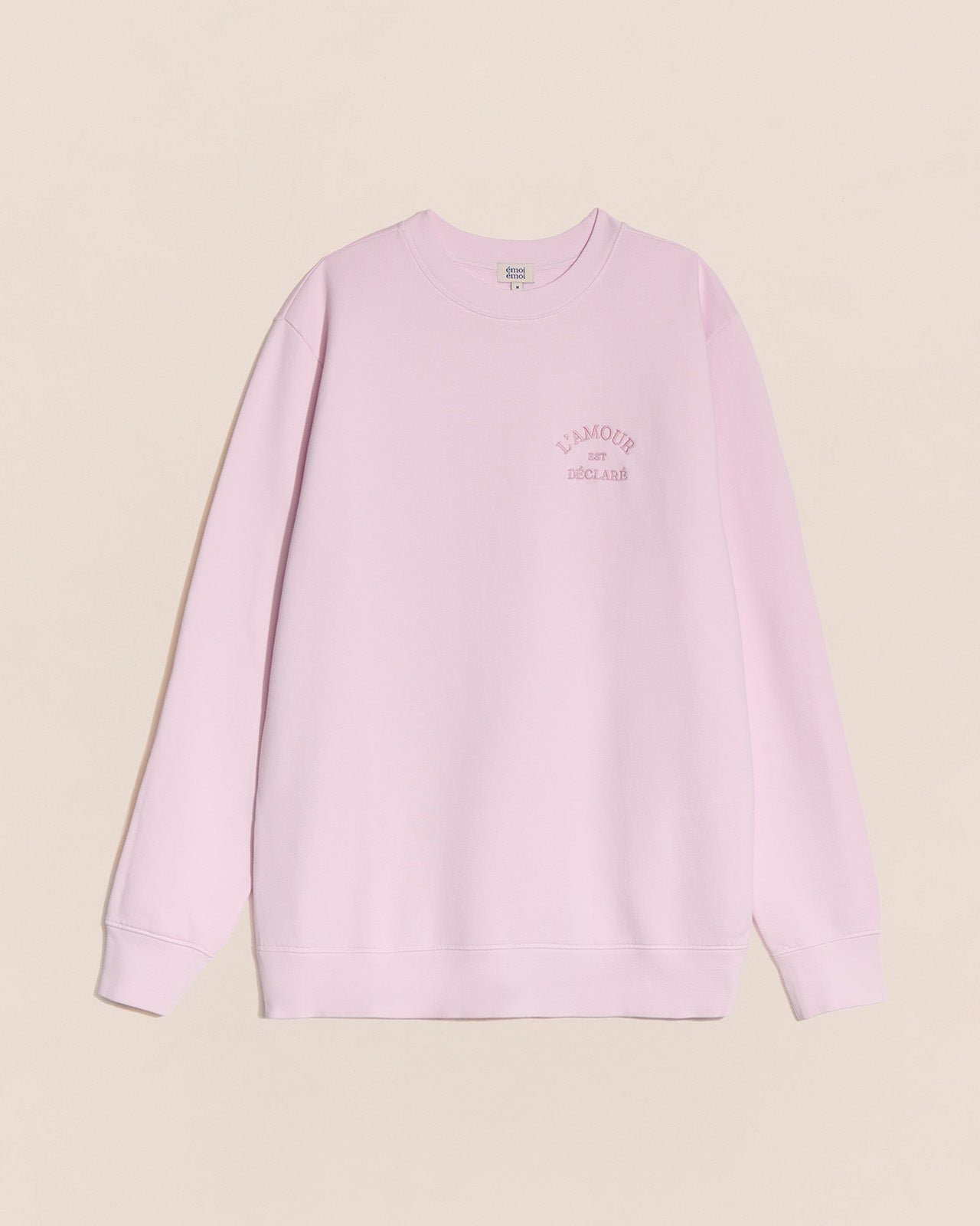 Sweat l'amour est déclaré brodé EMOI EMOI Rose