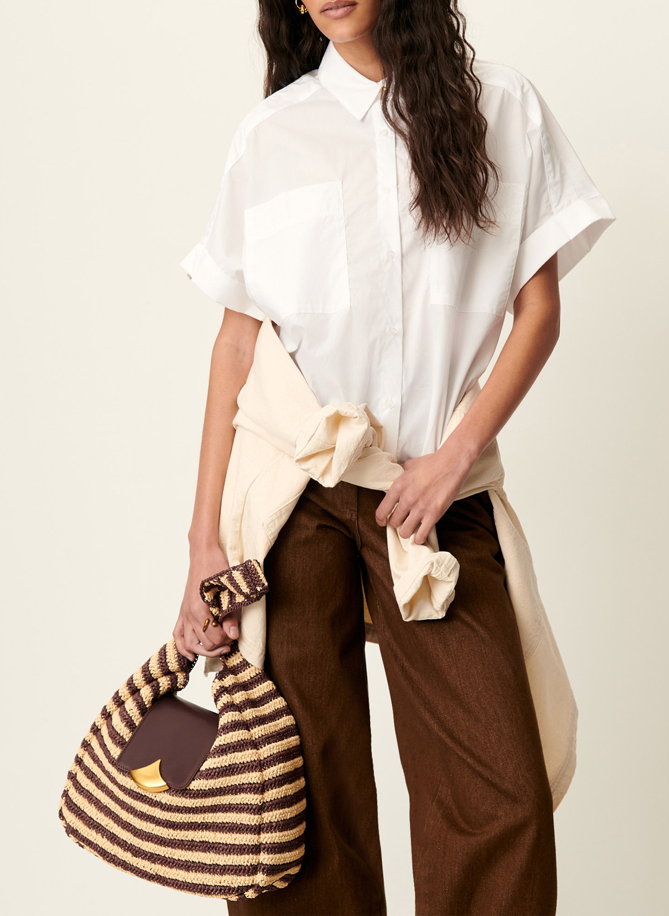 Chemise droite en coton SESSUN Blanc