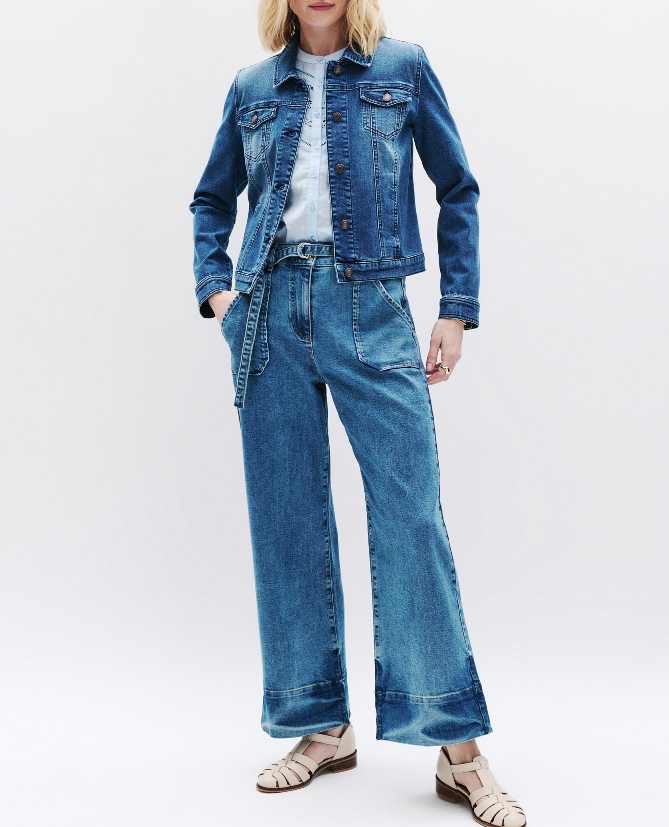 Veste en jean col classique CAROLL Bleu