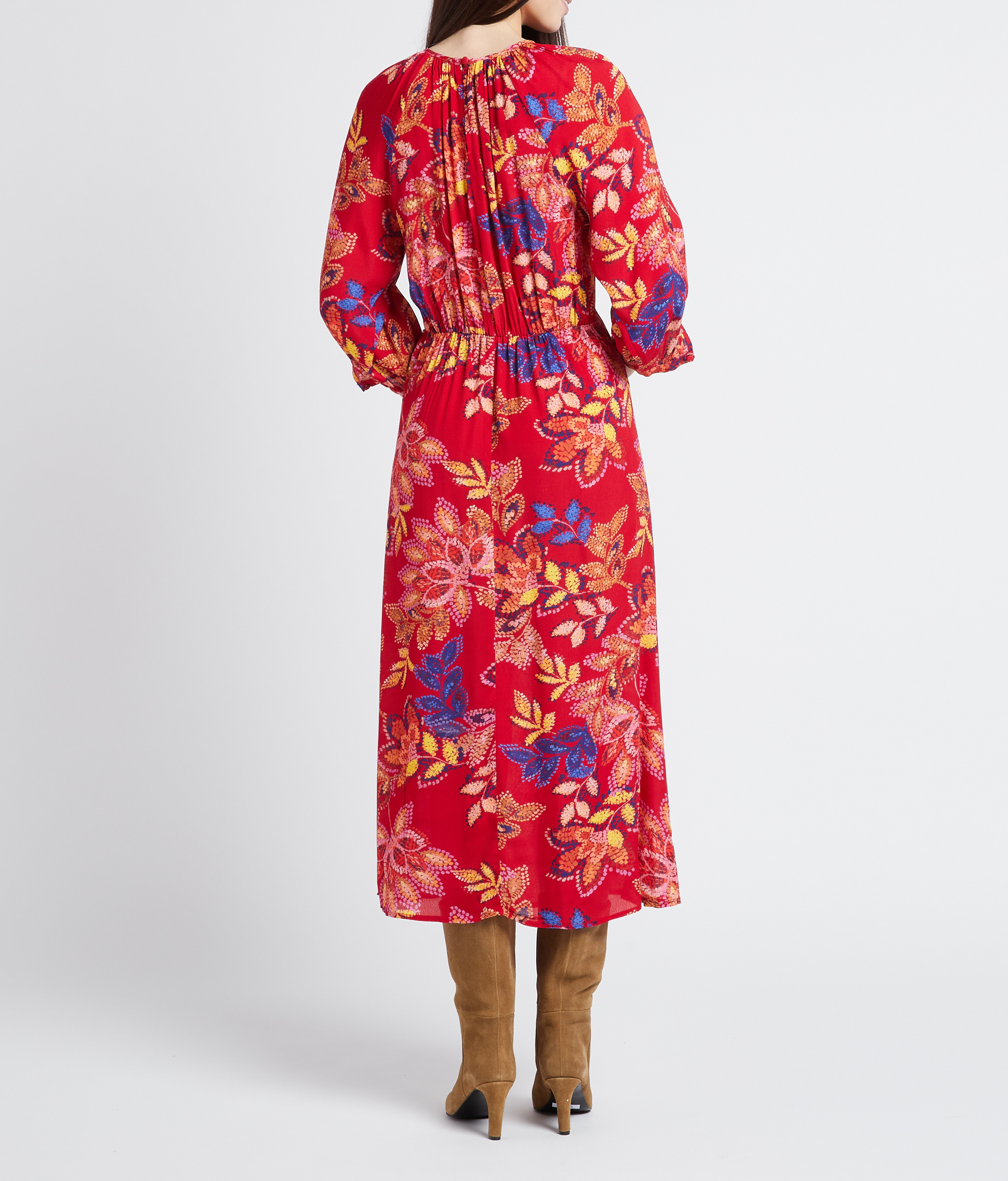 Round-neck printed midi dress LA PETITE ETOILE Red